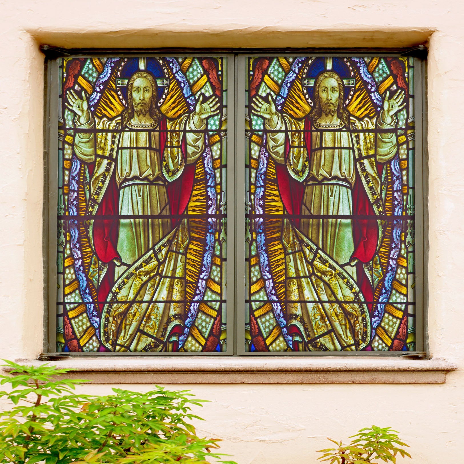 3D Prince Of Curtain 035 Window Film Print Sticker Cling Stained Glass UV Block