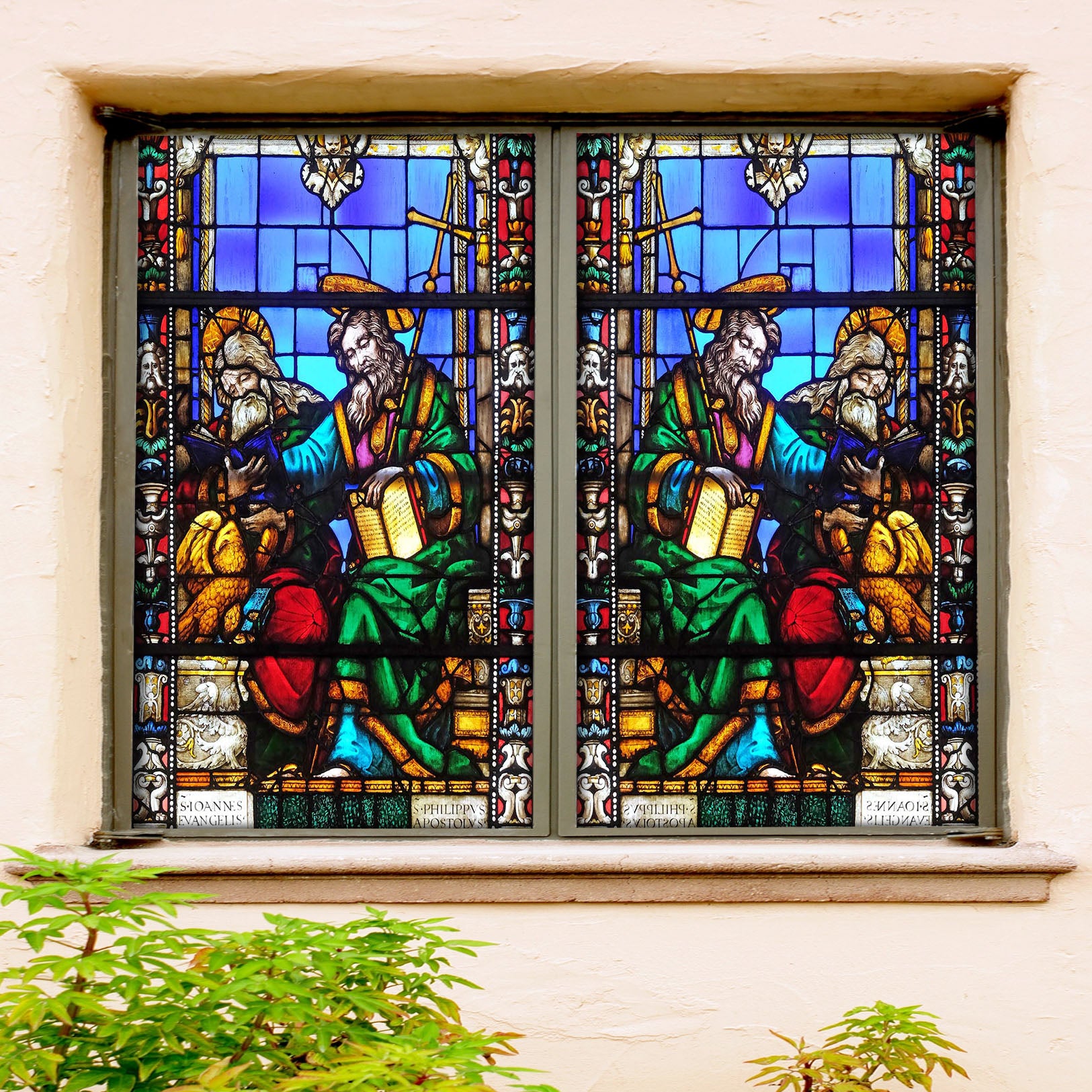 3D Bible Lion 234 Window Film Print Sticker Cling Stained Glass UV Block