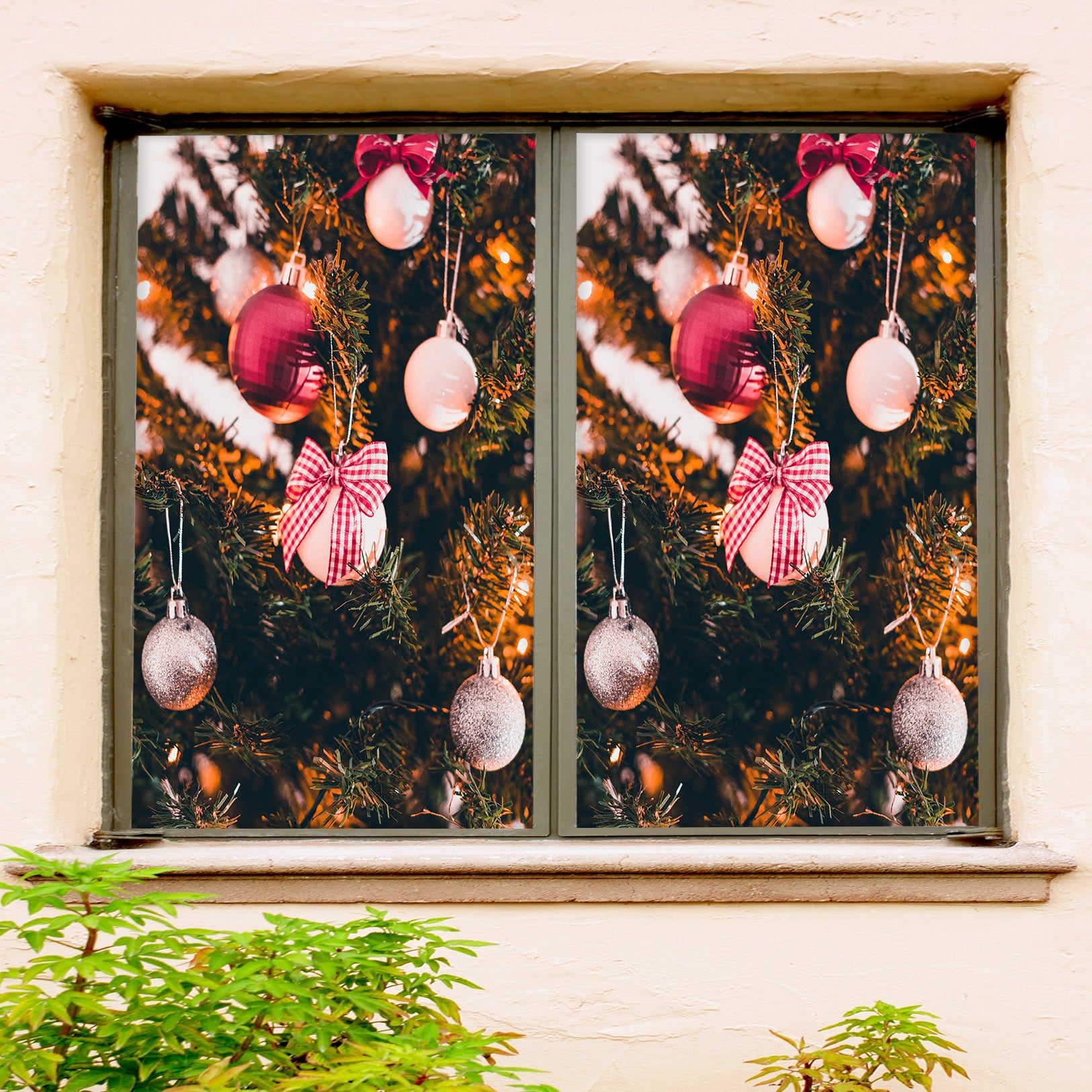 3D Ball Pendant 31080 Christmas Window Film Print Sticker Cling Stained Glass Xmas