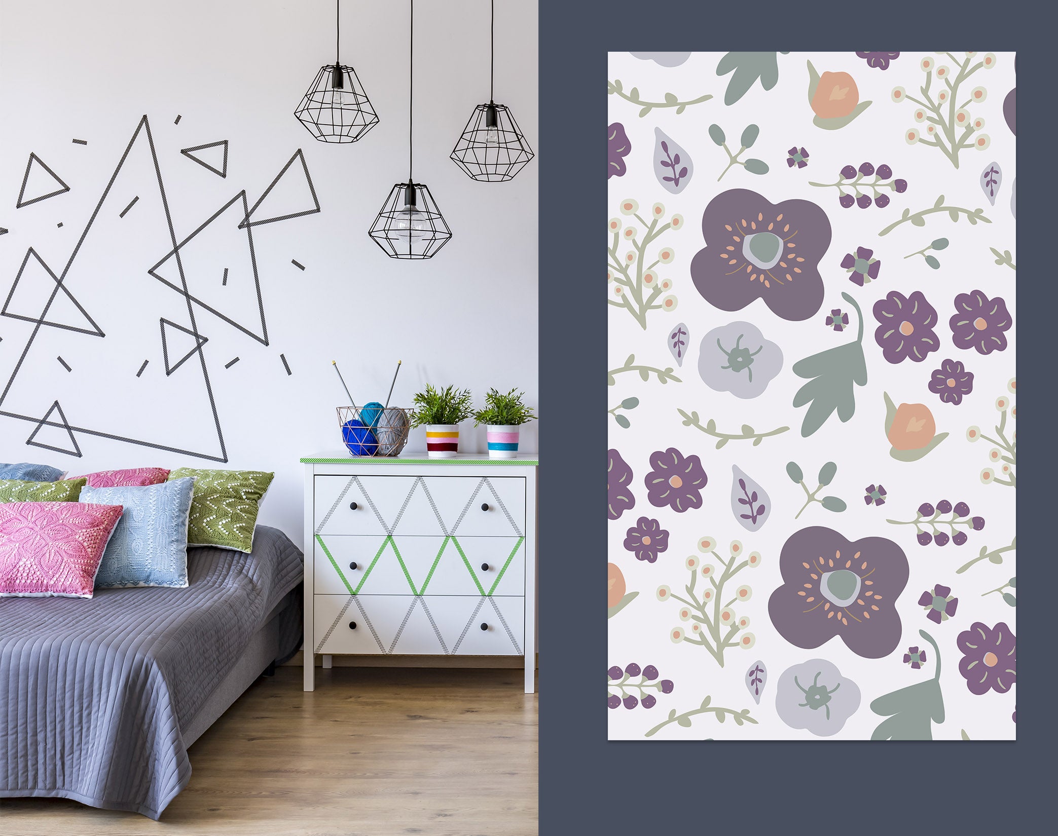 3D Colored Flowers 008 Jillian Helvey Wall Sticker