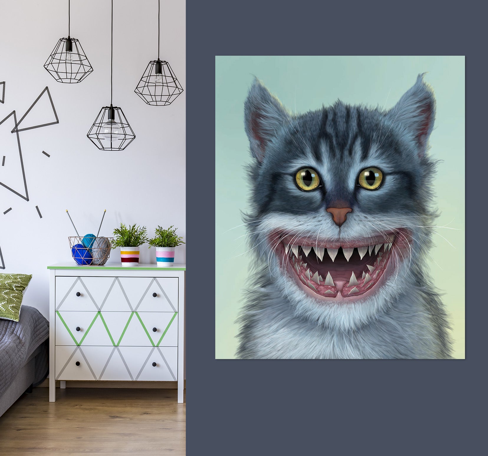 3D Sharkitten 071 Vincent Hie Wall Sticker