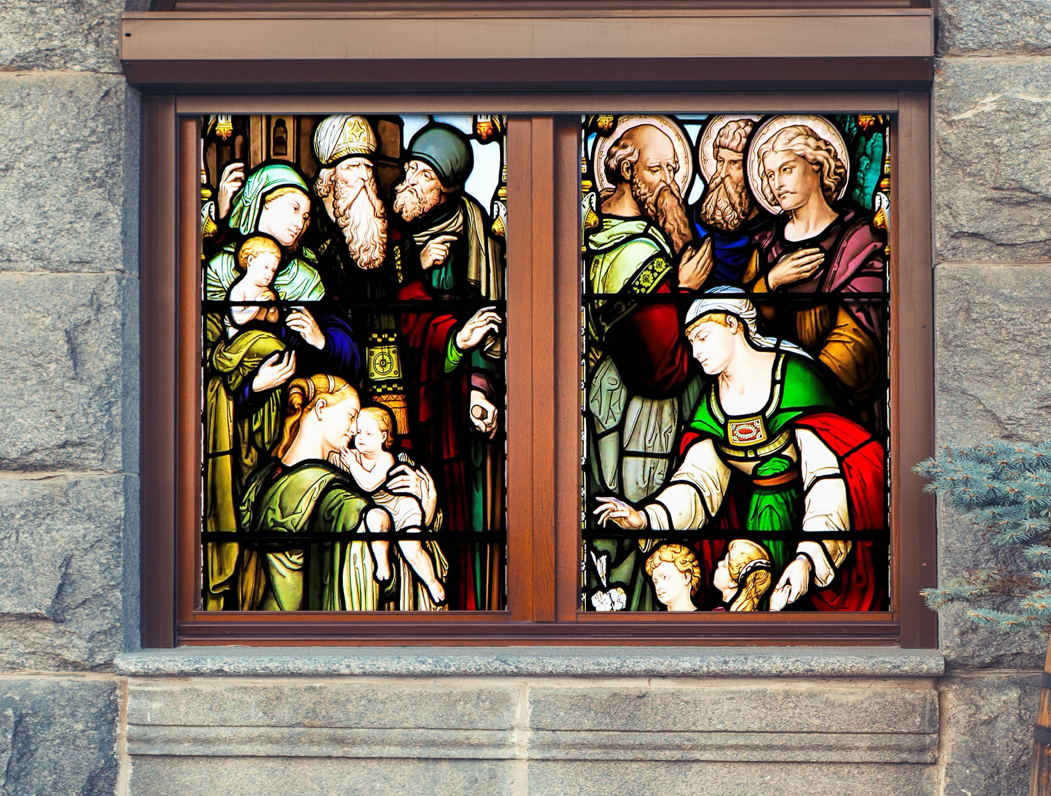 3D Noble Baby 162 Window Film Print Sticker Cling Stained Glass UV Block