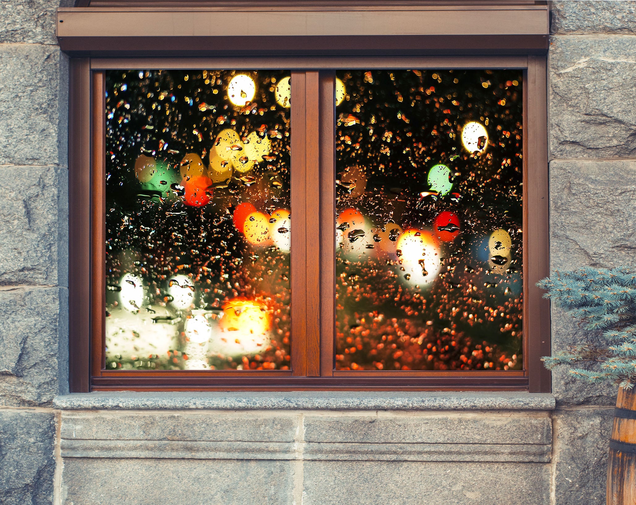 3D Water Droplets 290 Window Film Print Sticker Cling Stained Glass UV Block