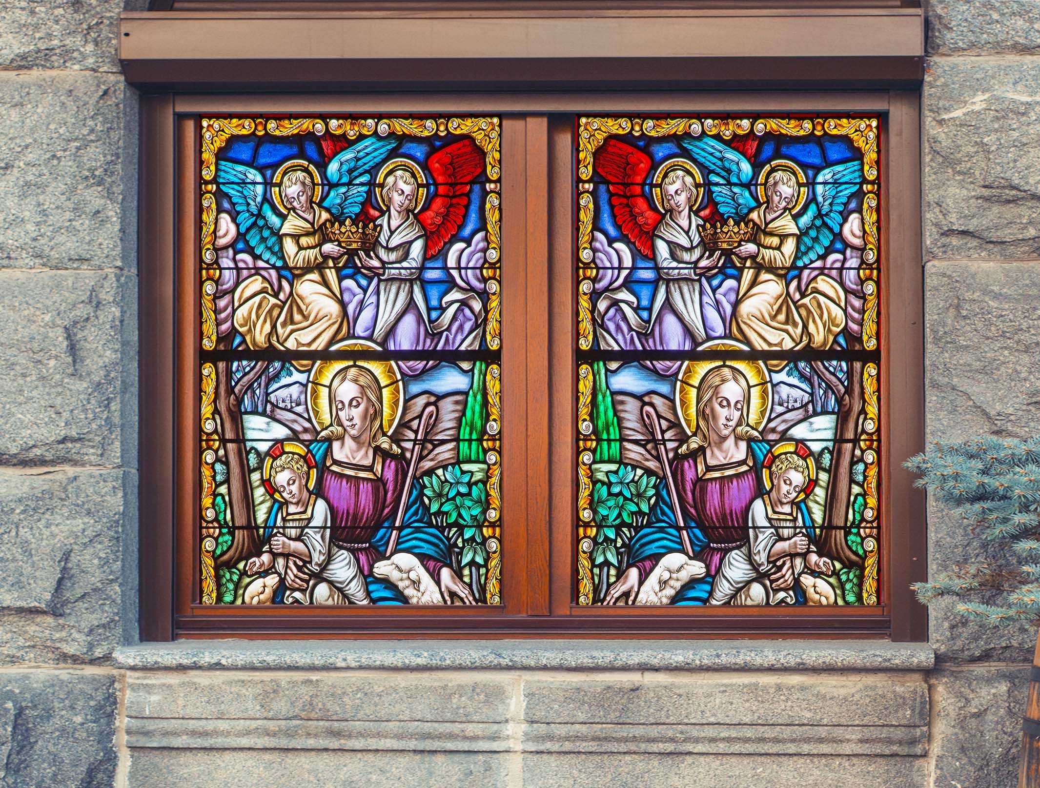 3D Color Angel Wings 144 Window Film Print Sticker Cling Stained Glass UV Block