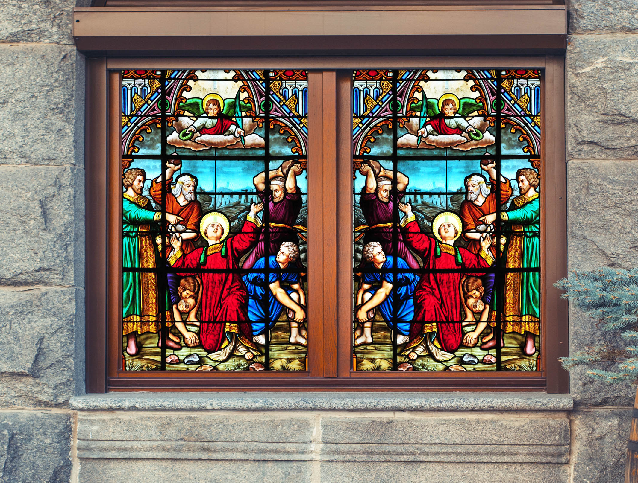 3D Prayer Religion 083 Window Film Print Sticker Cling Stained Glass UV Block