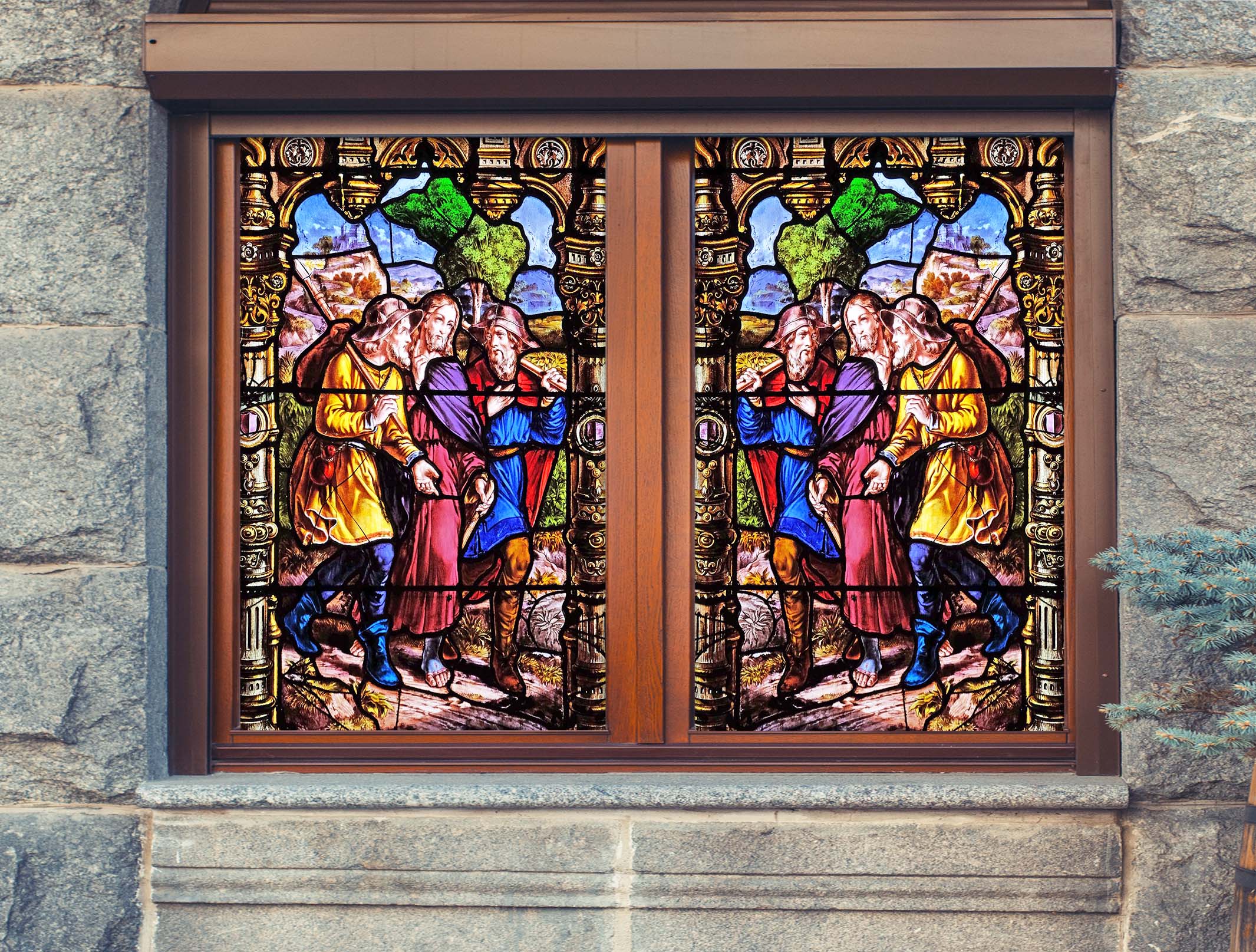 3D Country Man 222 Window Film Print Sticker Cling Stained Glass UV Block