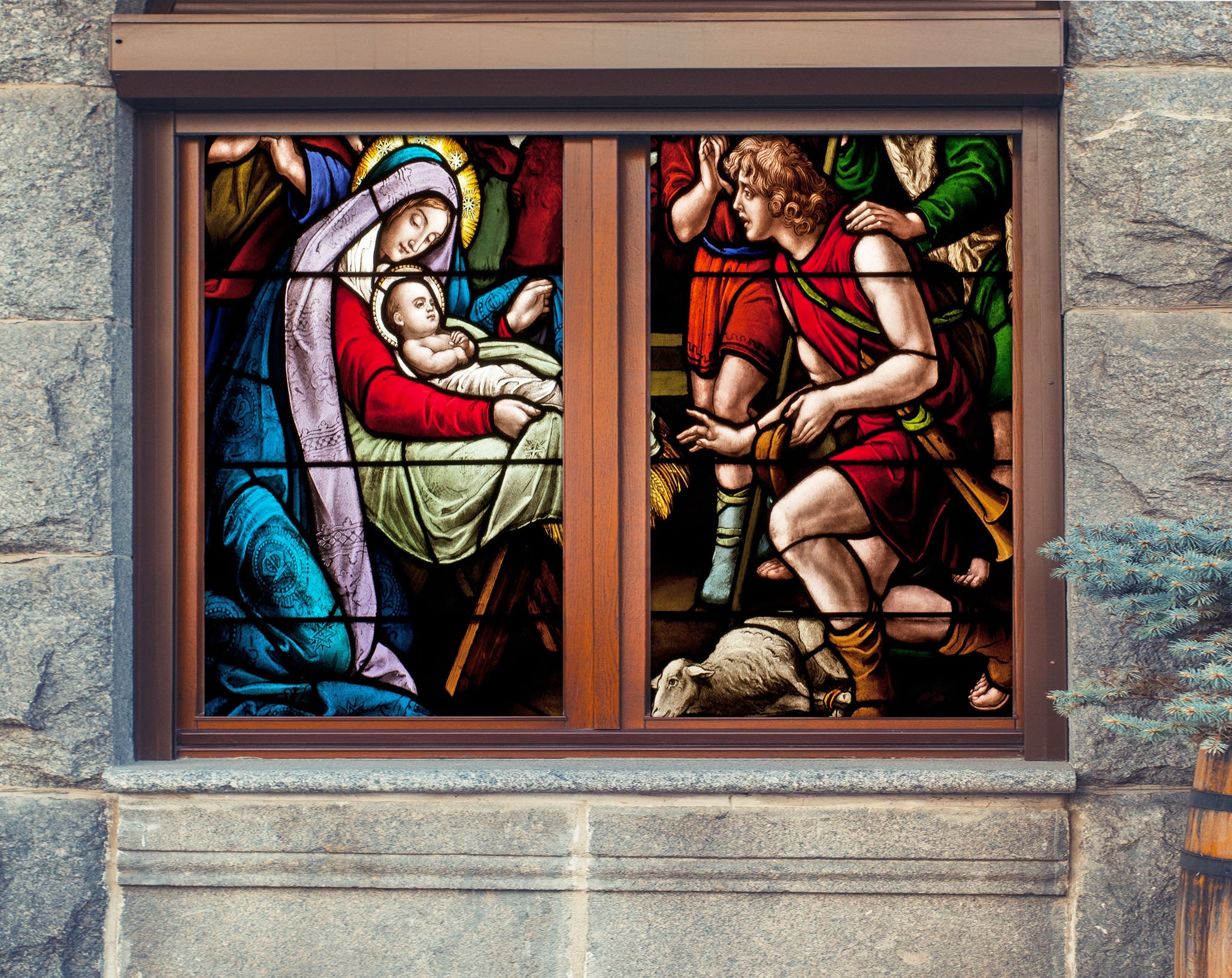 3D Christian Baby 284 Window Film Print Sticker Cling Stained Glass UV Block