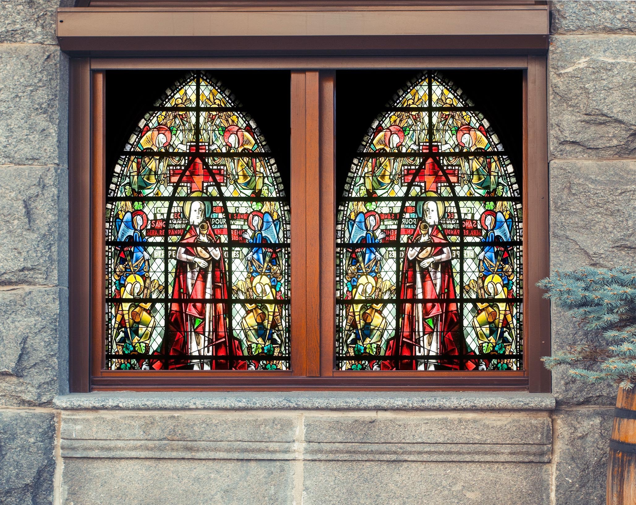 3D Religious Vase 259 Window Film Print Sticker Cling Stained Glass UV Block