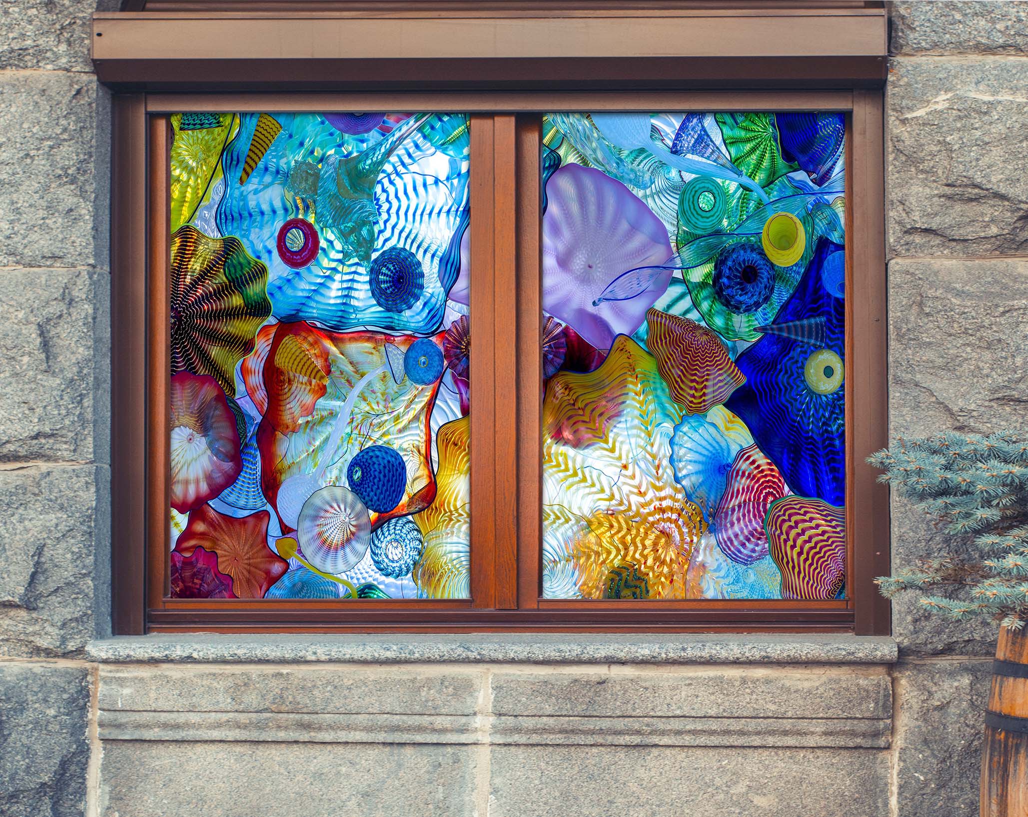 3D Beautiful Seashell 288 Window Film Print Sticker Cling Stained Glass UV Block