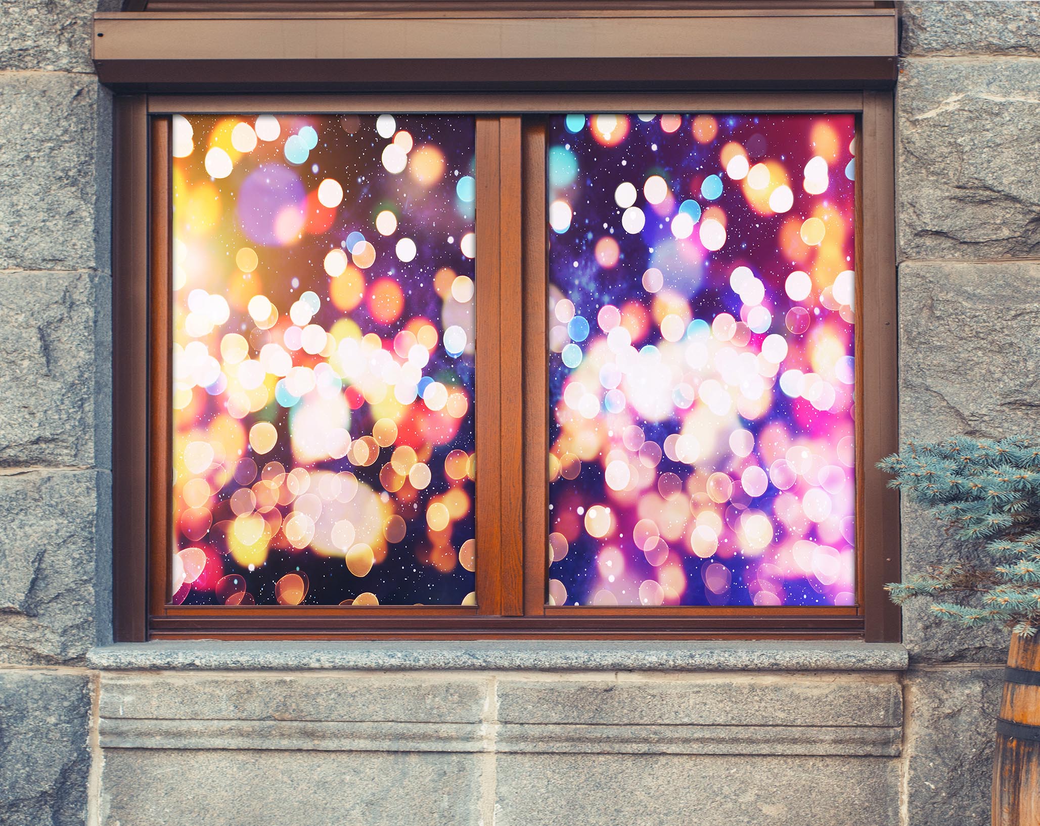 3D Beautiful Light 358 Window Film Print Sticker Cling Stained Glass UV Block