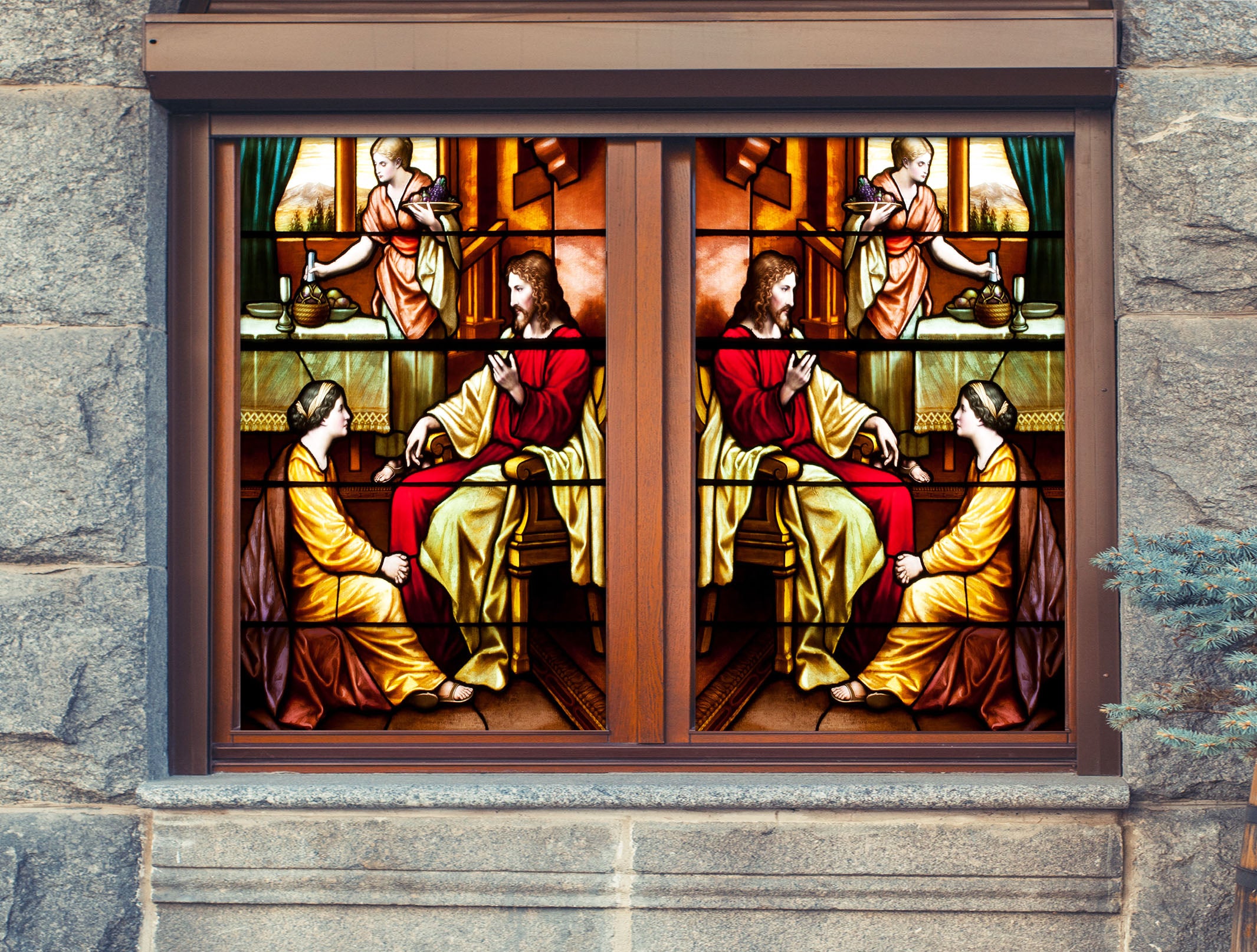 3D Royal Family 123 Window Film Print Sticker Cling Stained Glass UV Block