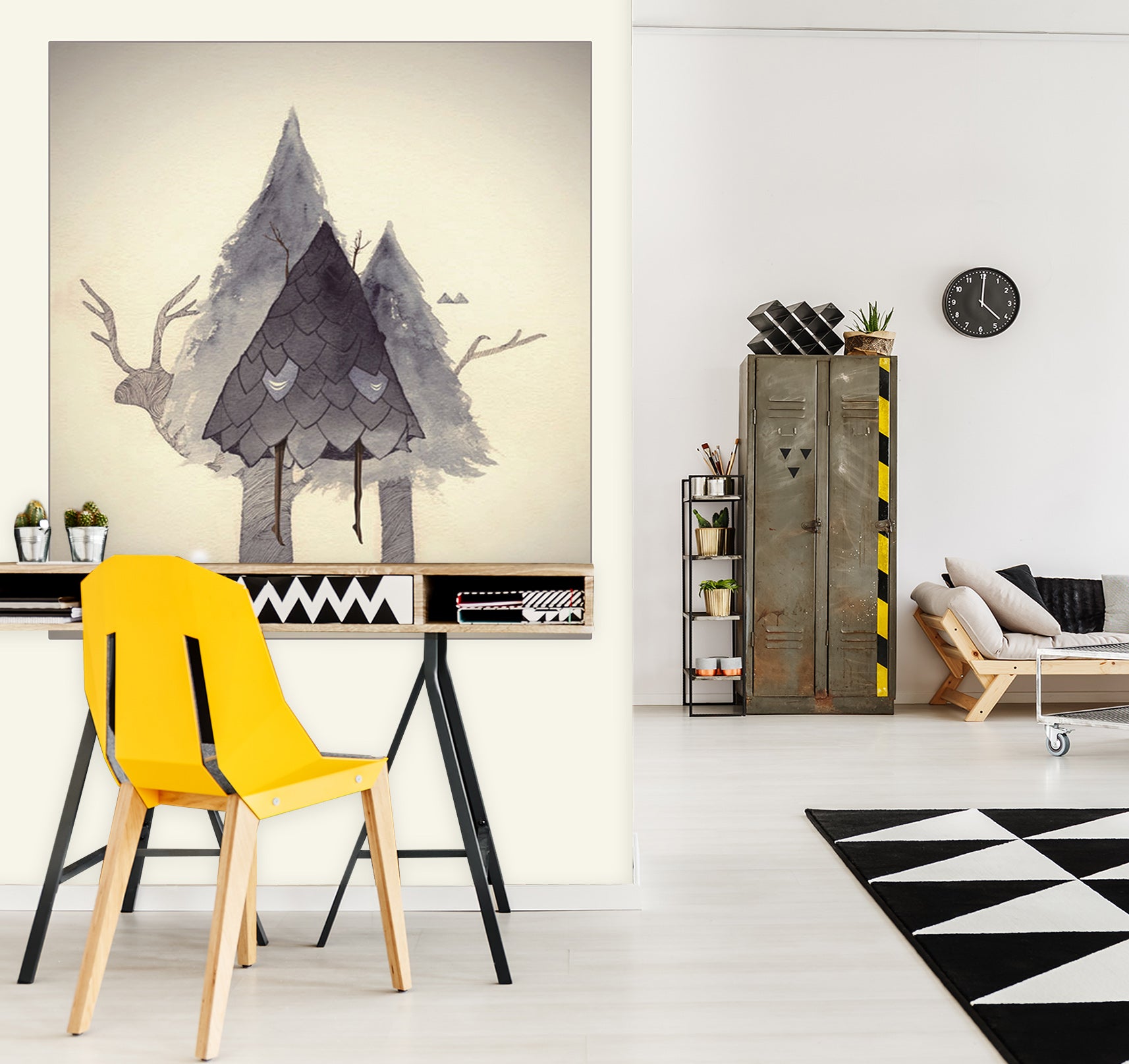 3D Grey Pine 050 Wall Murals