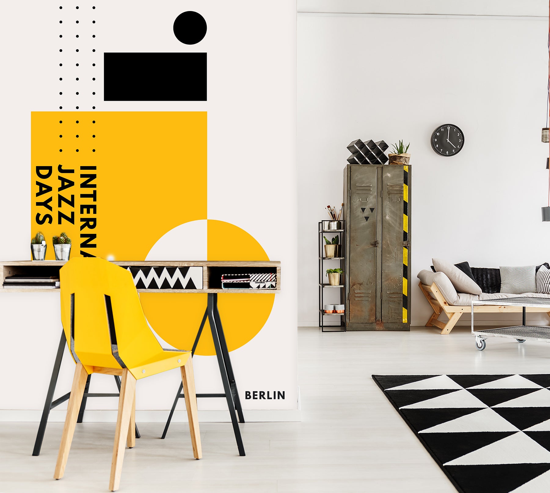 3D Yellow Pattern 1458 Boris Draschoff Wall Mural Wall Murals