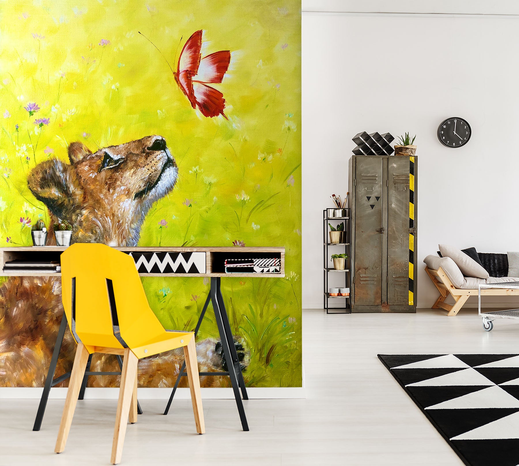 3D Lion Butterfly 288 Skromova Marina Wall Mural Wall Murals