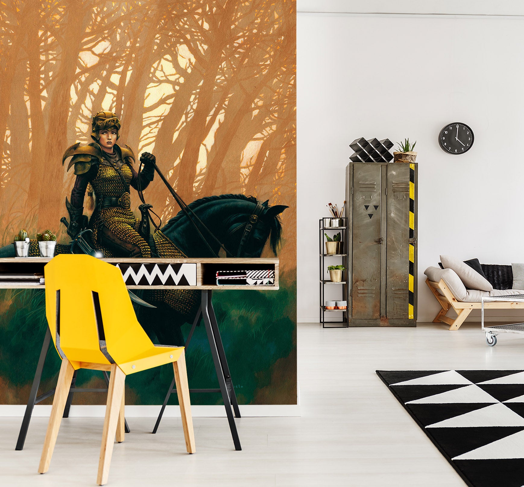 3D Forest Female Knight 7118 Ciruelo Wall Mural Wall Murals