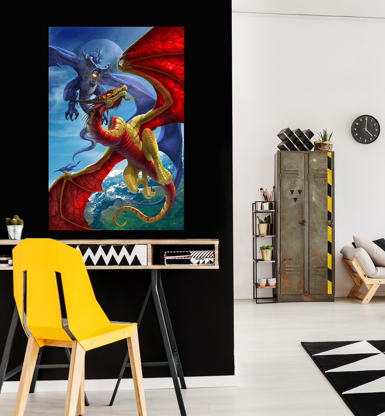 3D Blue Red Dragon 5140 Tom Wood Wall Sticker