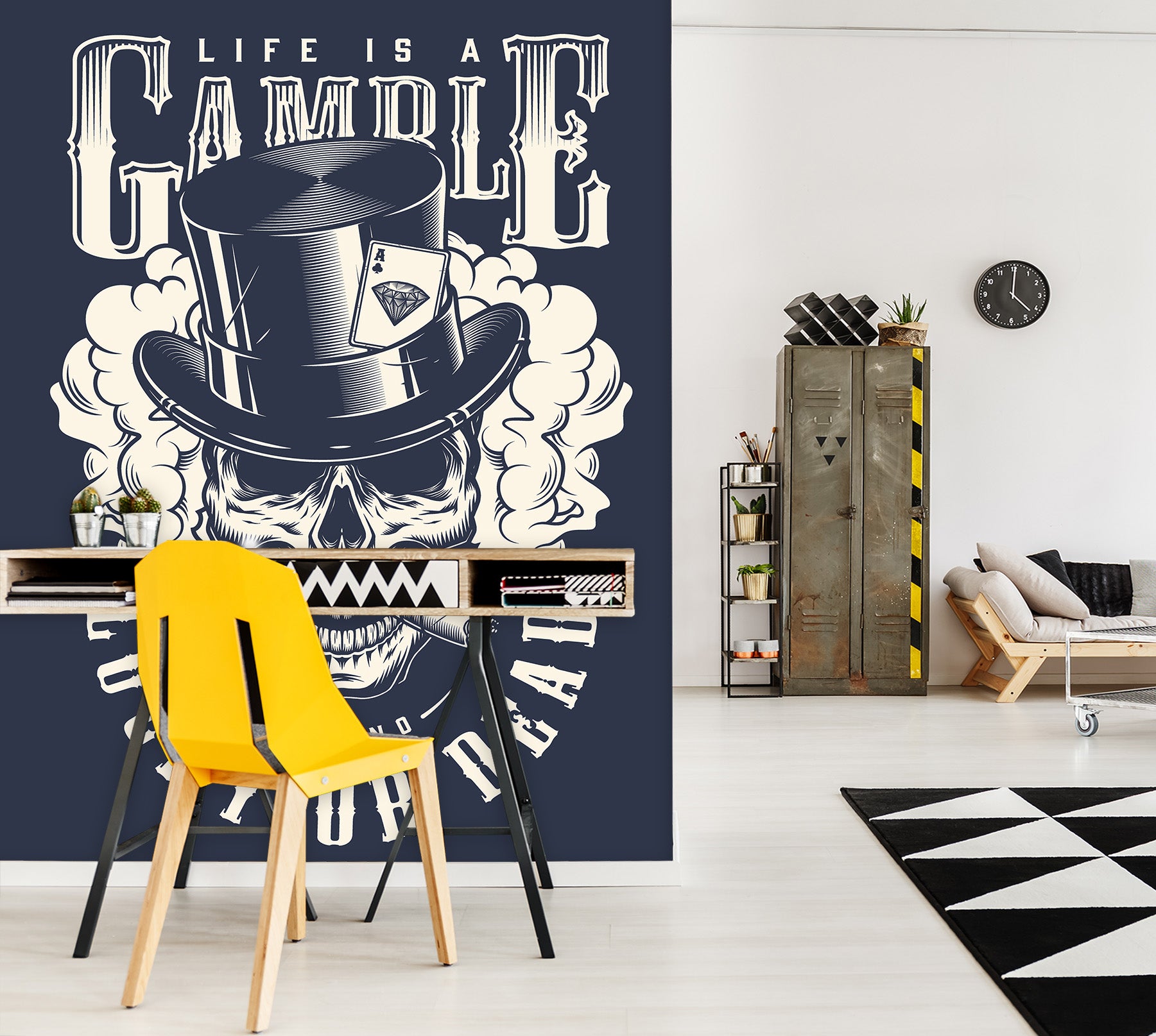 3D Top Hat Skull 57145 Wall Murals