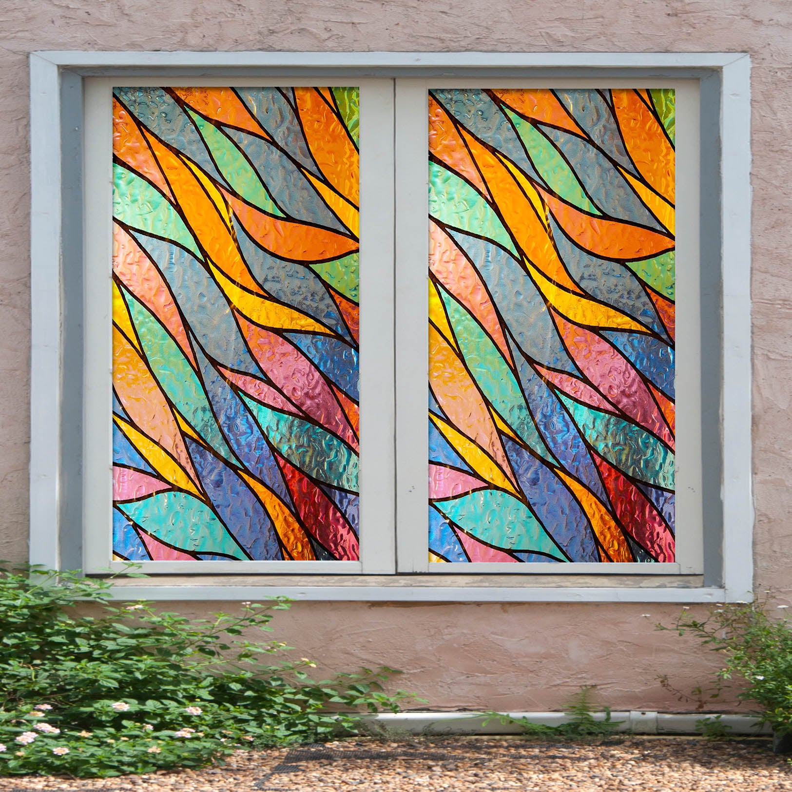 3D Color Streamers 362 Window Film Print Sticker Cling Stained Glass UV Block