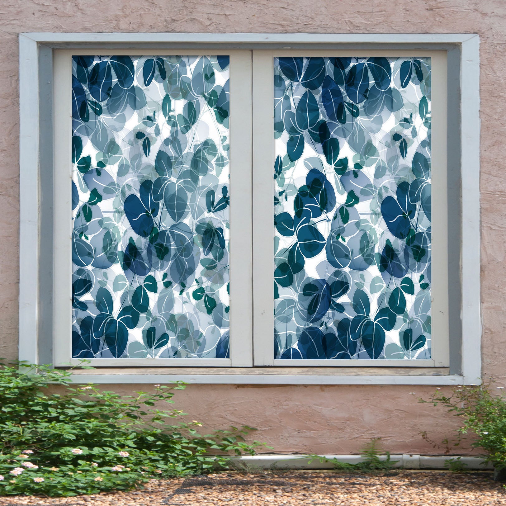 3D Leaf Pattern 340 Window Film Print Sticker Cling Stained Glass UV Block