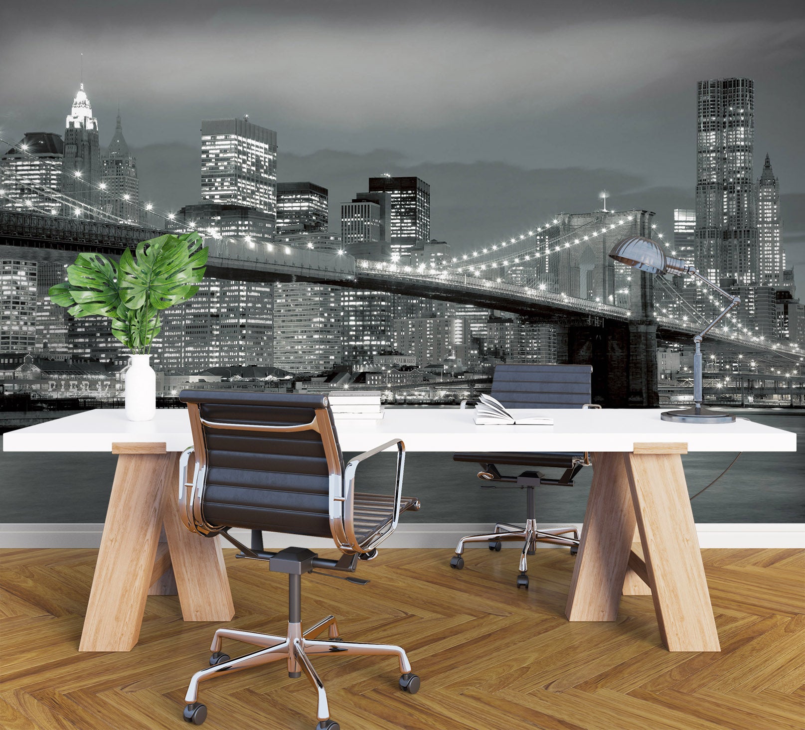 3D City Bridge 1015 Wall Murals