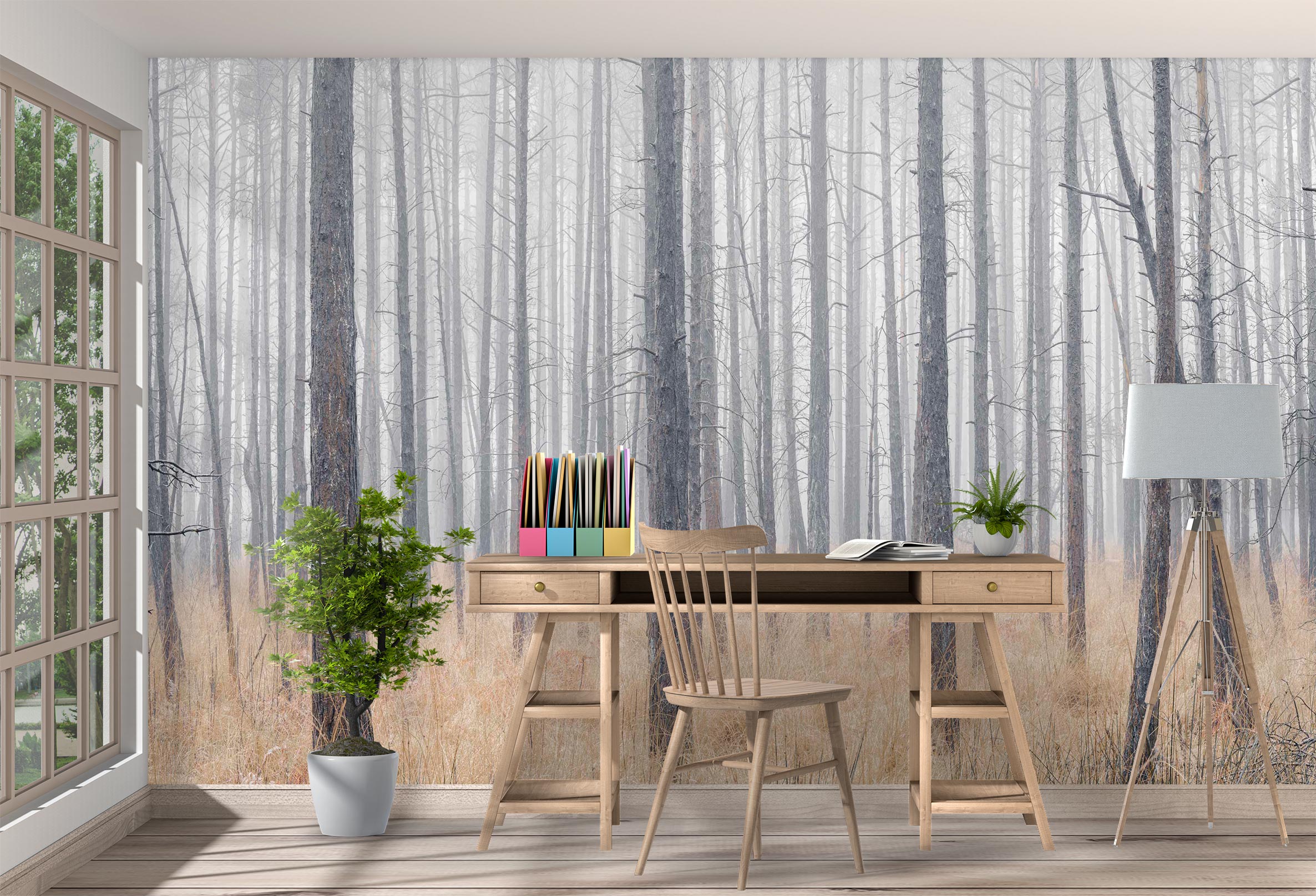 3D Trunk Grass 6287 Assaf Frank Wall Mural Wall Murals