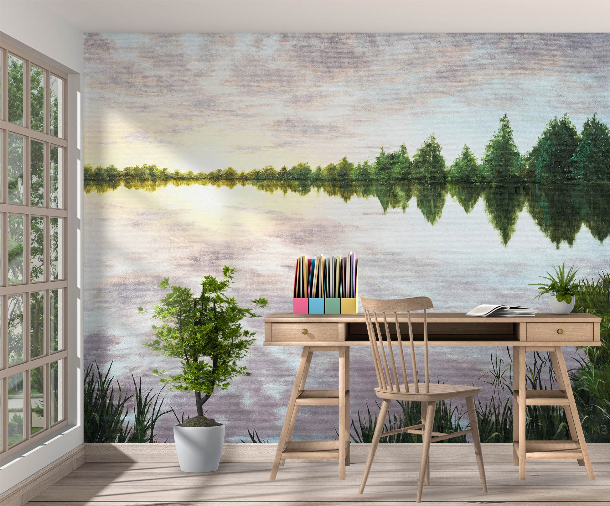 3D Lake Tree 1851 Marina Zotova Wall Mural Wall Murals