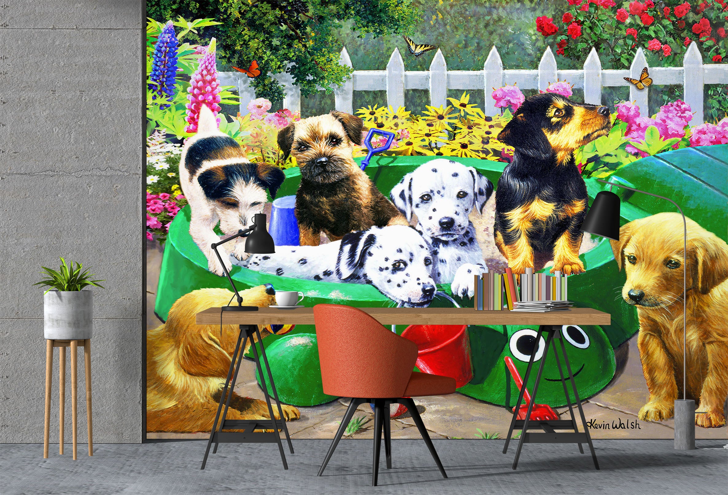 3D Pet Dog Playing 108 Kevin Walsh Wall Mural Wall Murals