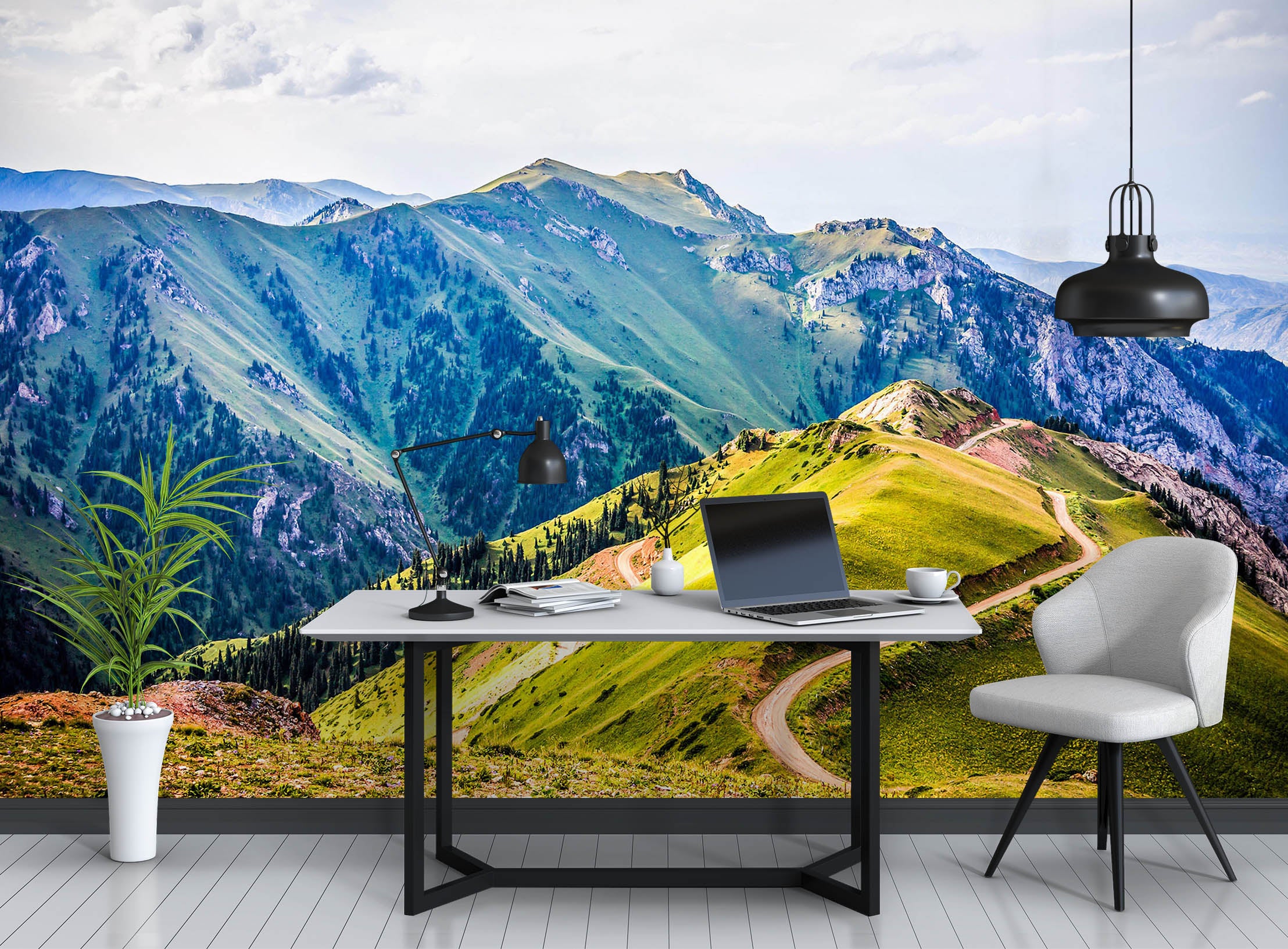 3D Prairie Mountain 1094 Wall Murals