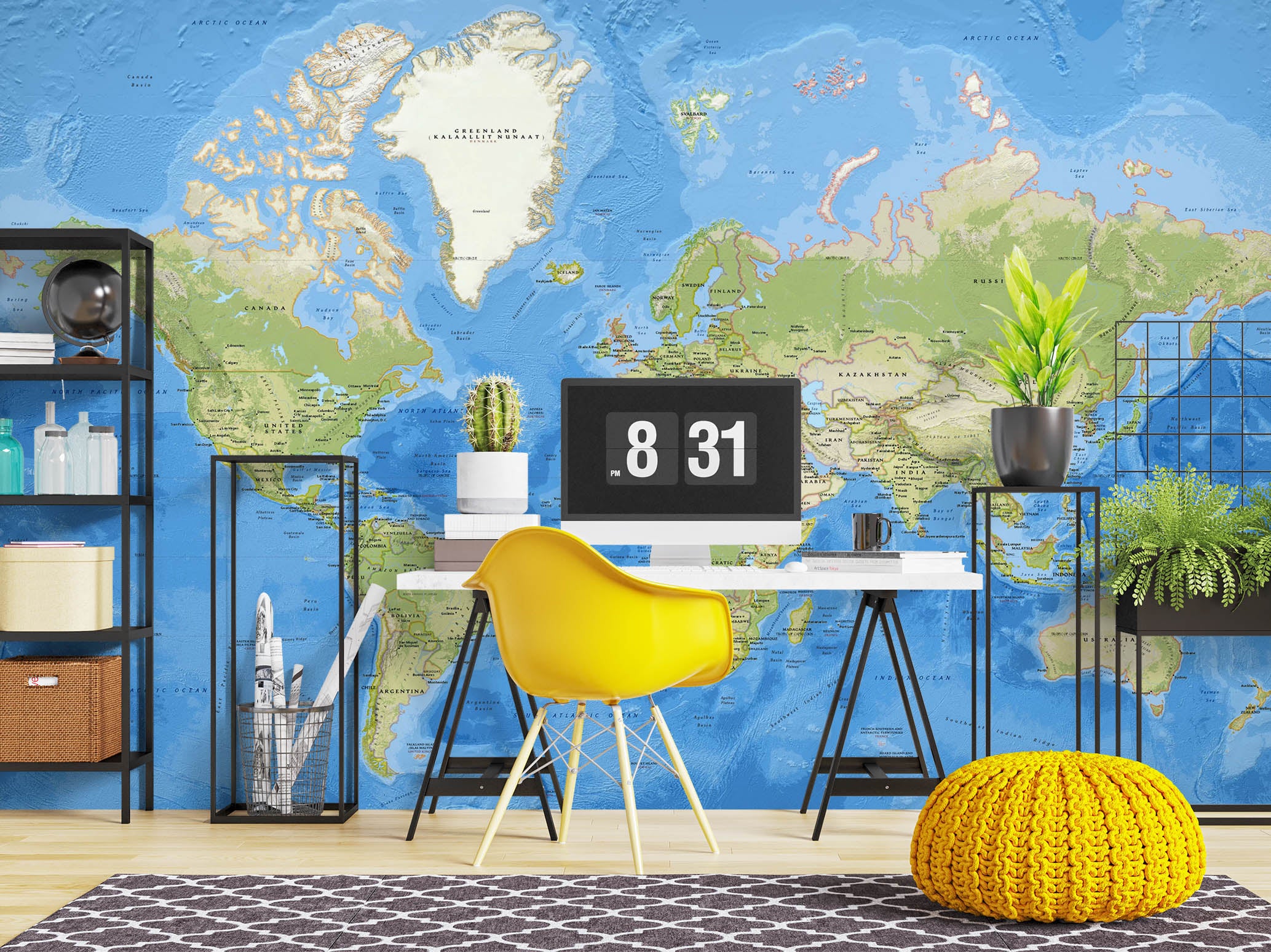 3D Graffiti World Map 1100 Wall Murals