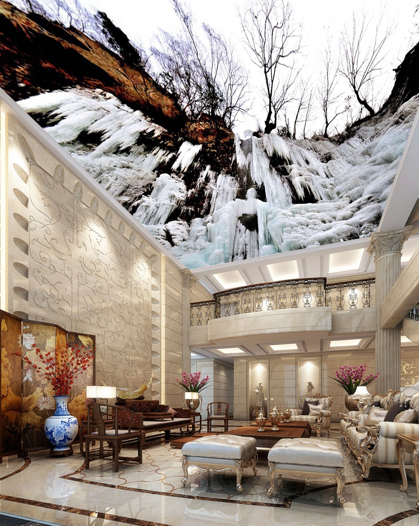 Frozen Waterfall Wallpaper AJ Wallpaper