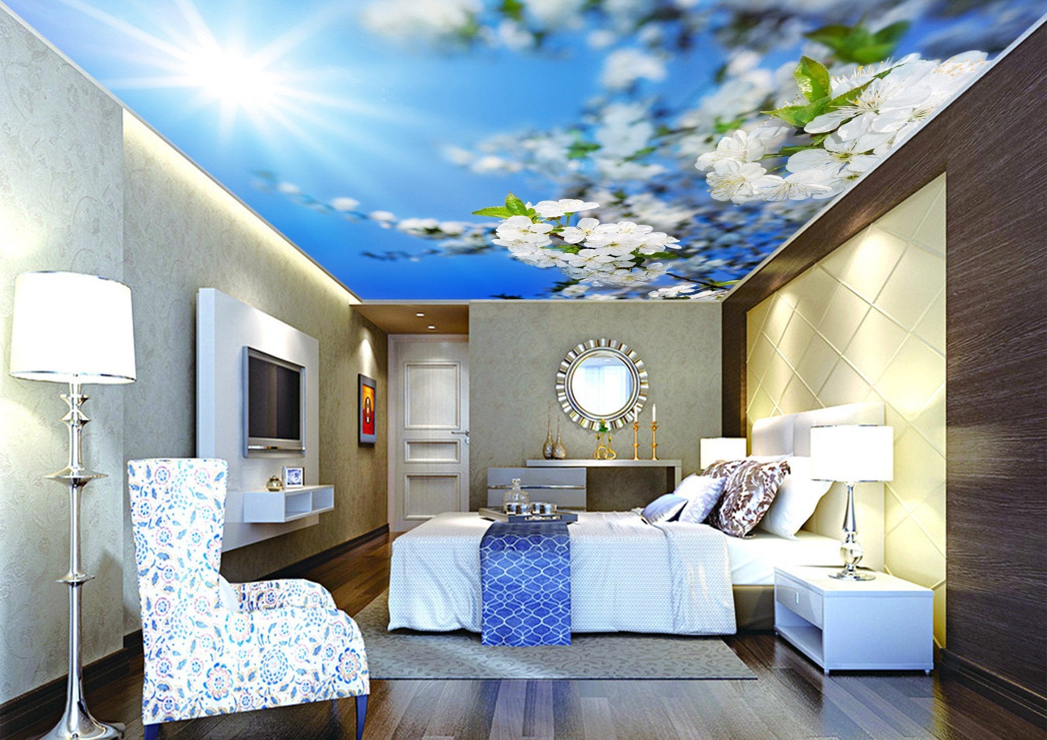 Sunny Sky Flowers Wallpaper AJ Wallpaper