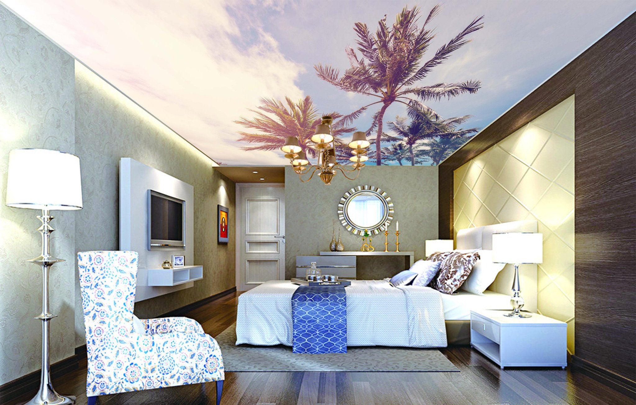 Sunny Sky Coconut Trees Wallpaper AJ Wallpaper