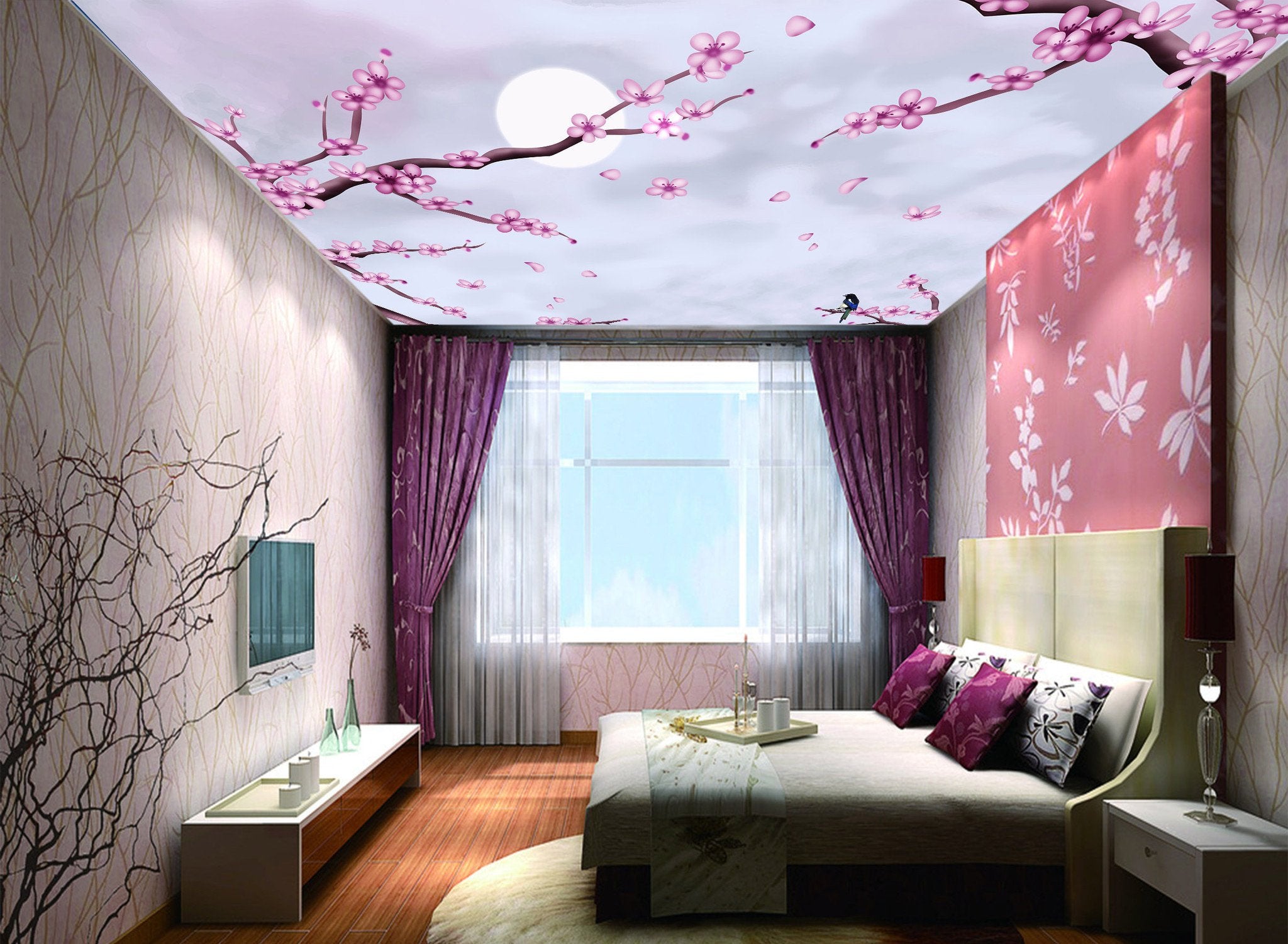 Flying Flowers And Bird Wallpaper AJ Wallpaper