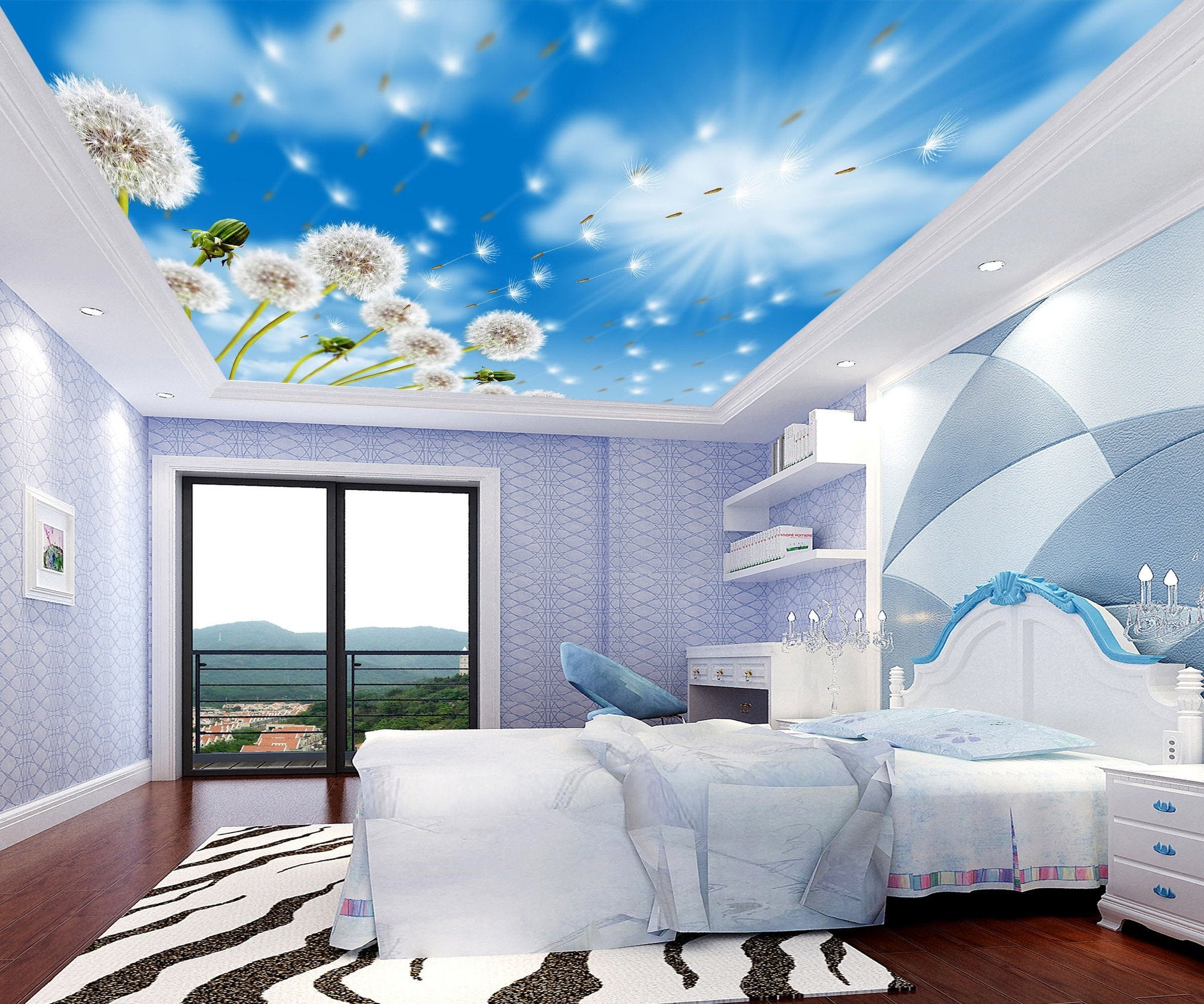 Sunny Sky Dancing Dandelions Wallpaper AJ Wallpaper