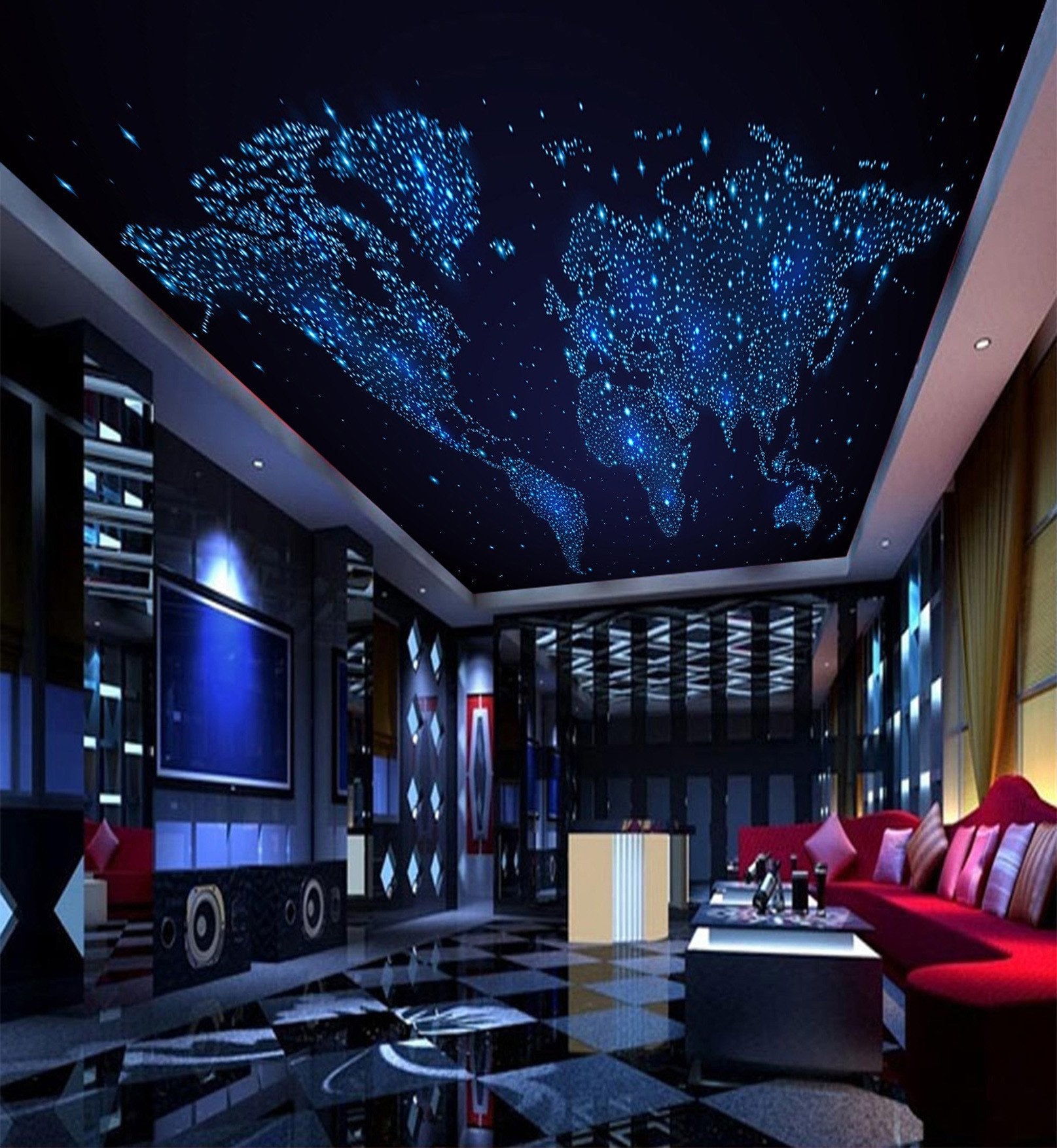 Shining World Map Wallpaper AJ Wallpaper