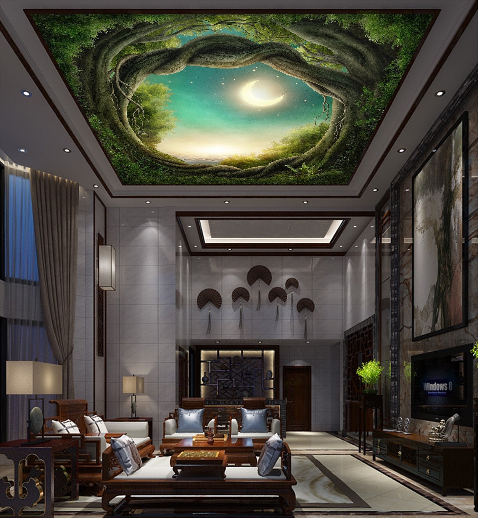 Giant Rattan Bright Moon Wallpaper AJ Wallpaper