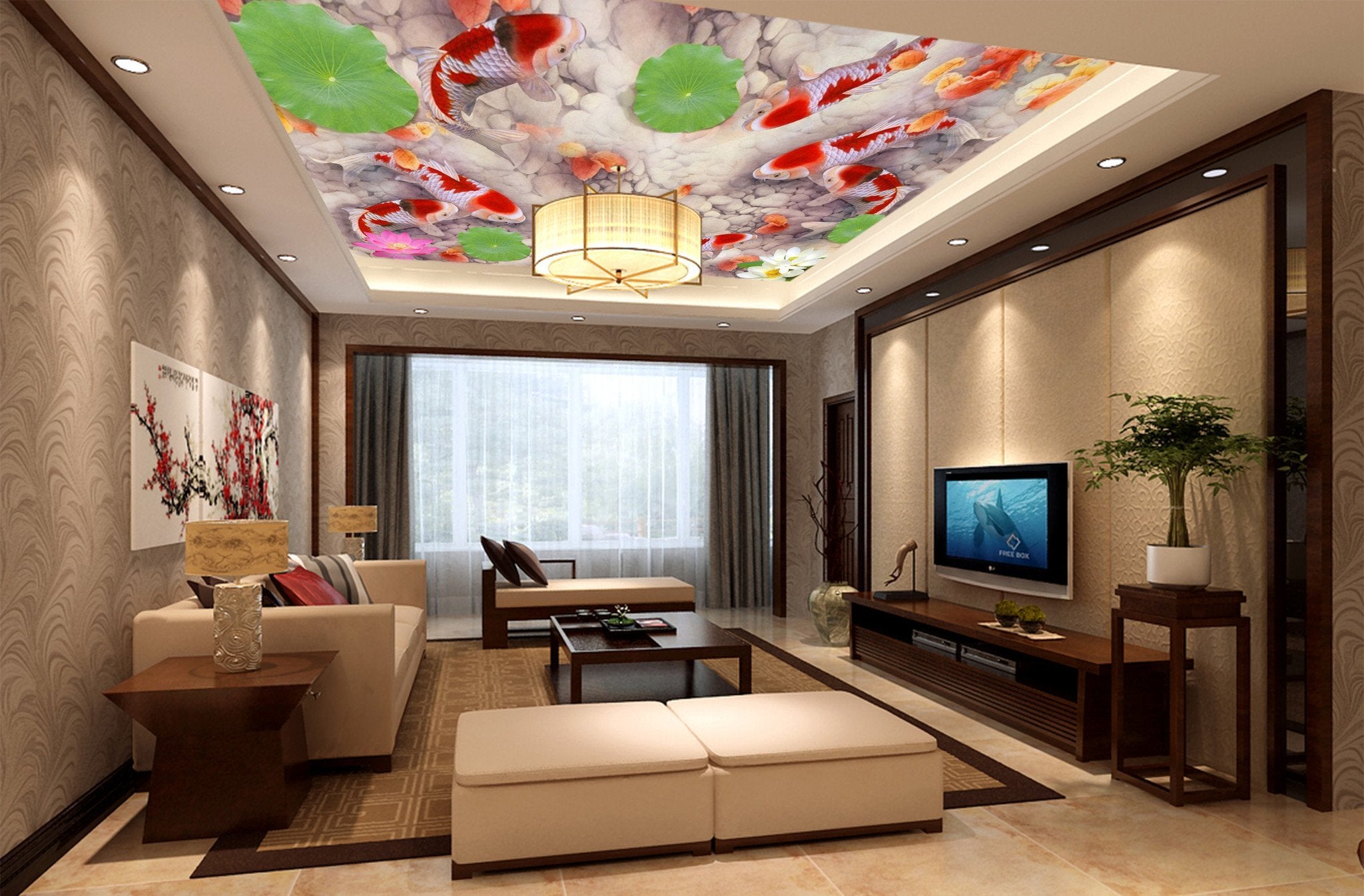 Fish Pond Pebbles Wallpaper AJ Wallpaper