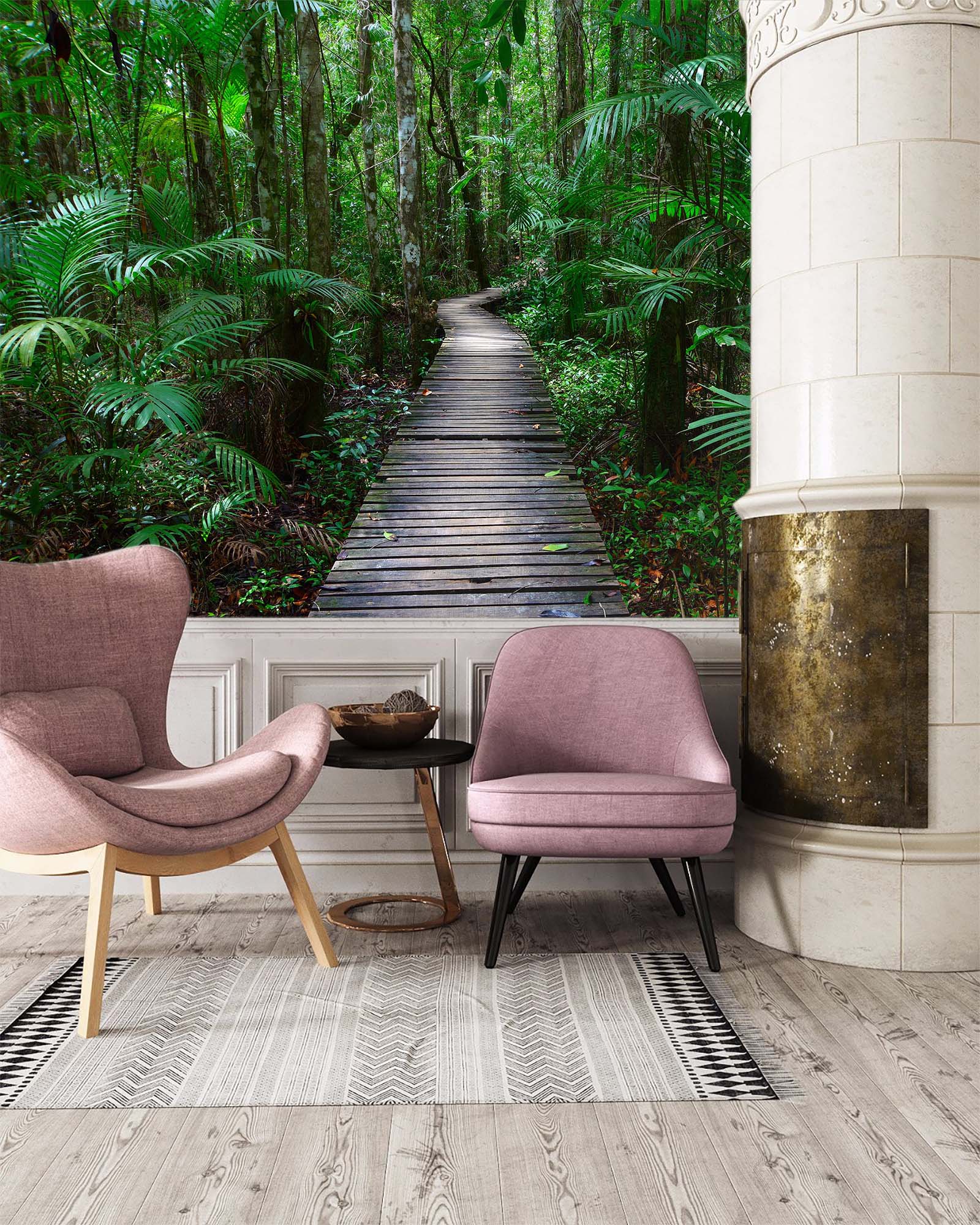 3D Forest Wooden Bridge 10 Wall Murals Wallpaper AJ Wallpaper 2