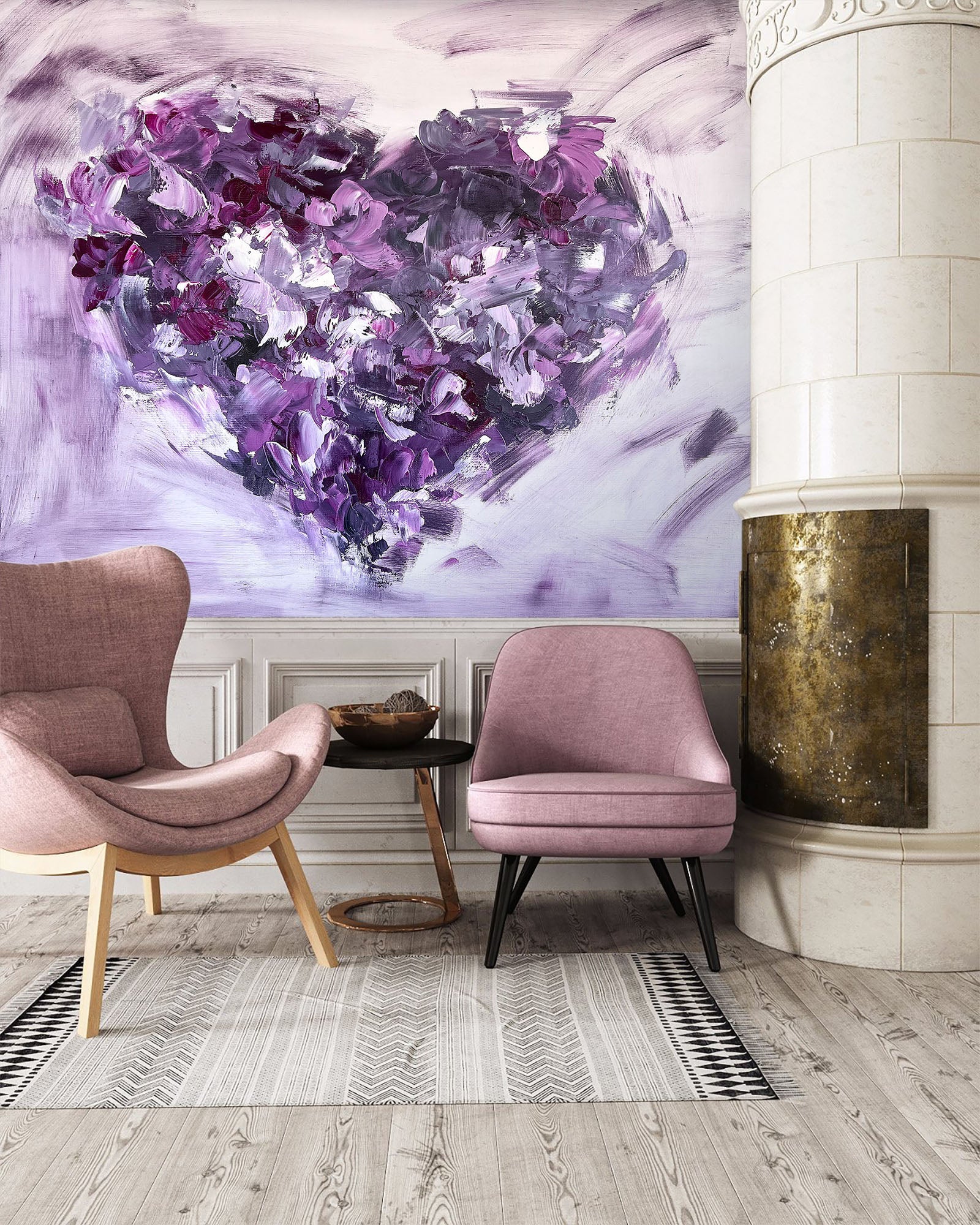 3D Purple Love 2617 Skromova Marina Wall Mural Wall Murals