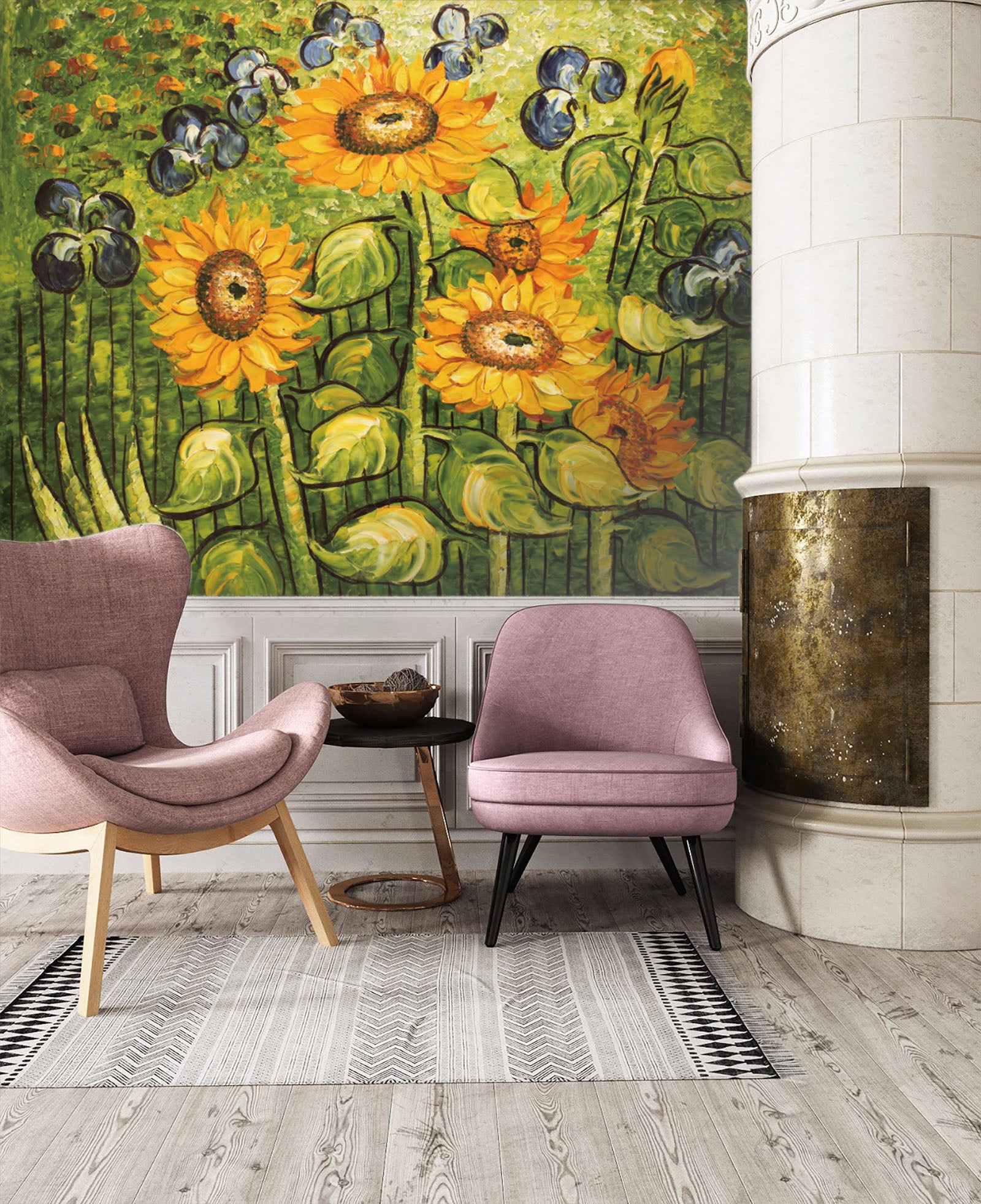 3D Sunflower 1513 Wall Murals