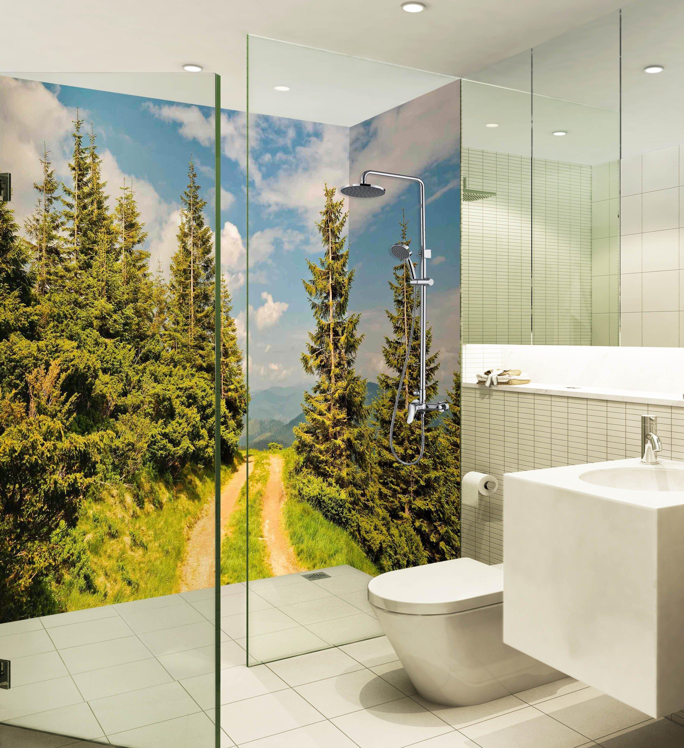 3D Mountain Road 67 Bathroom Wallpaper Wallpaper AJ Wallpaper