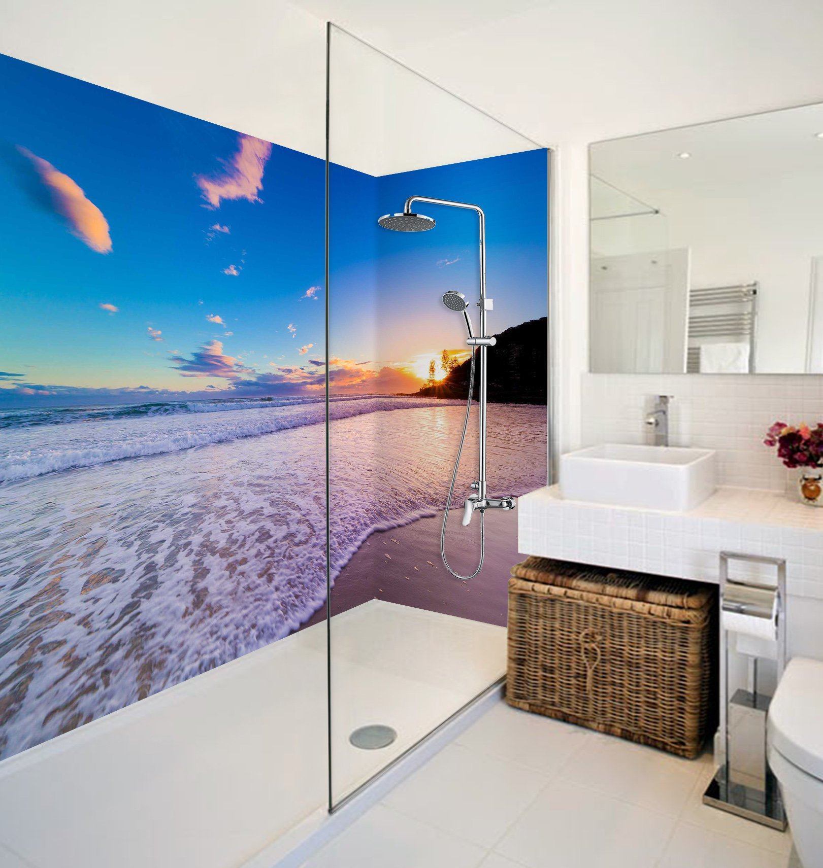 3D Pretty Sea Sunset 31 Bathroom Wallpaper Wallpaper AJ Wallpaper