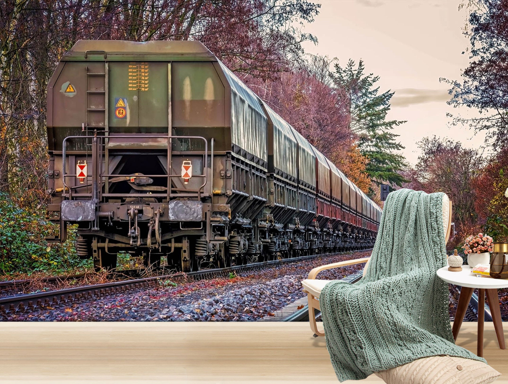3D Maple Leaf Train 048 Vehicle Wall Murals