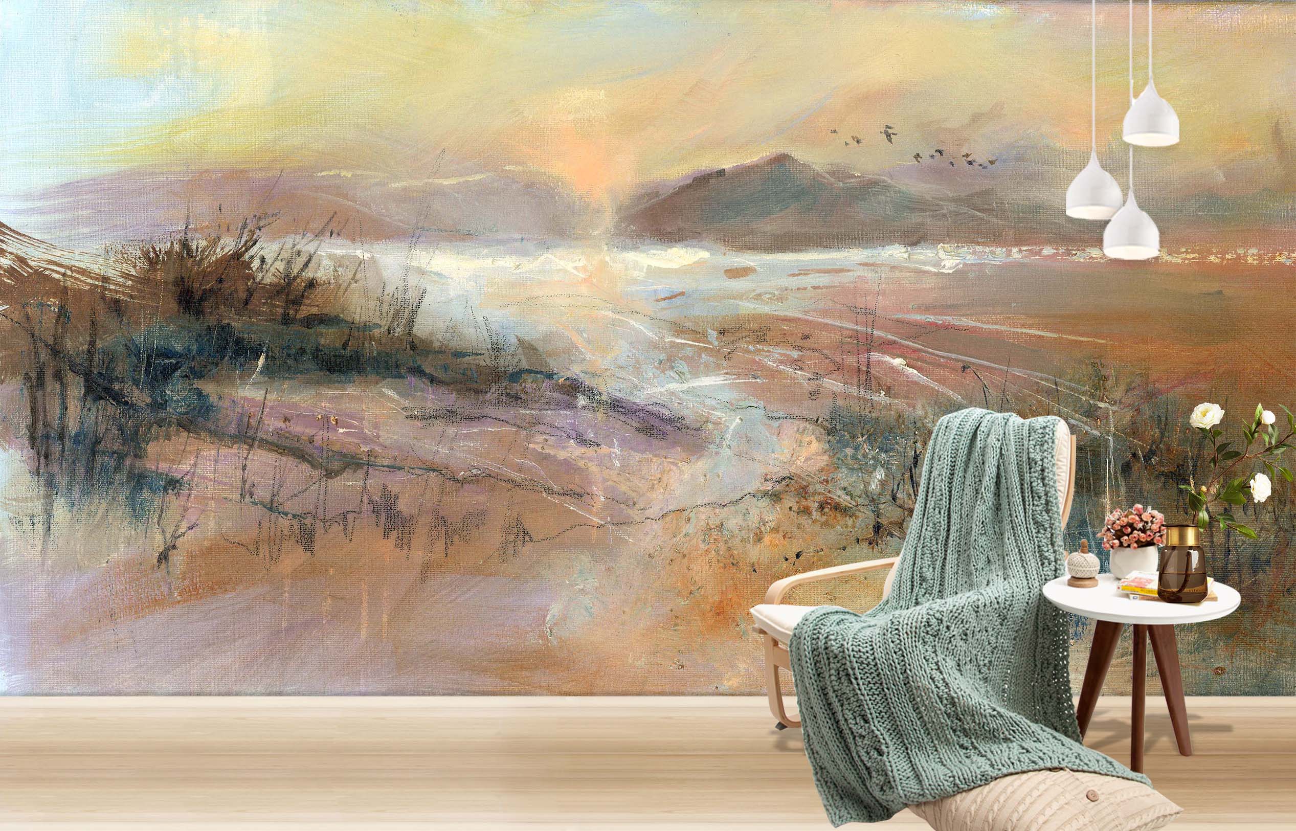 3D Mountain River Graffiti 1402 Anne Farrall Doyle Wall Mural Wall Murals