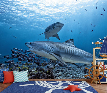 3D Fish Shark 2046 Wall Mural Wall Murals