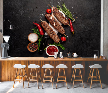 3D Grill Kebab Shop BBQ 336 Wall Mural Wall Murals Commercial