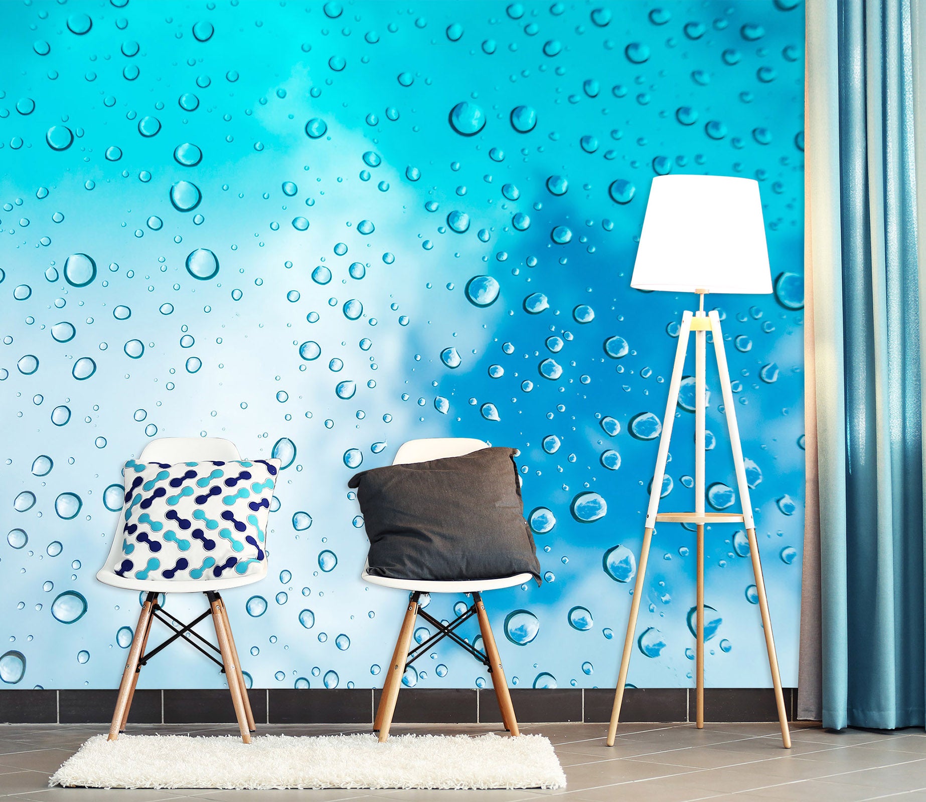 3D Blue Water 2031 Wall Mural Wall Murals