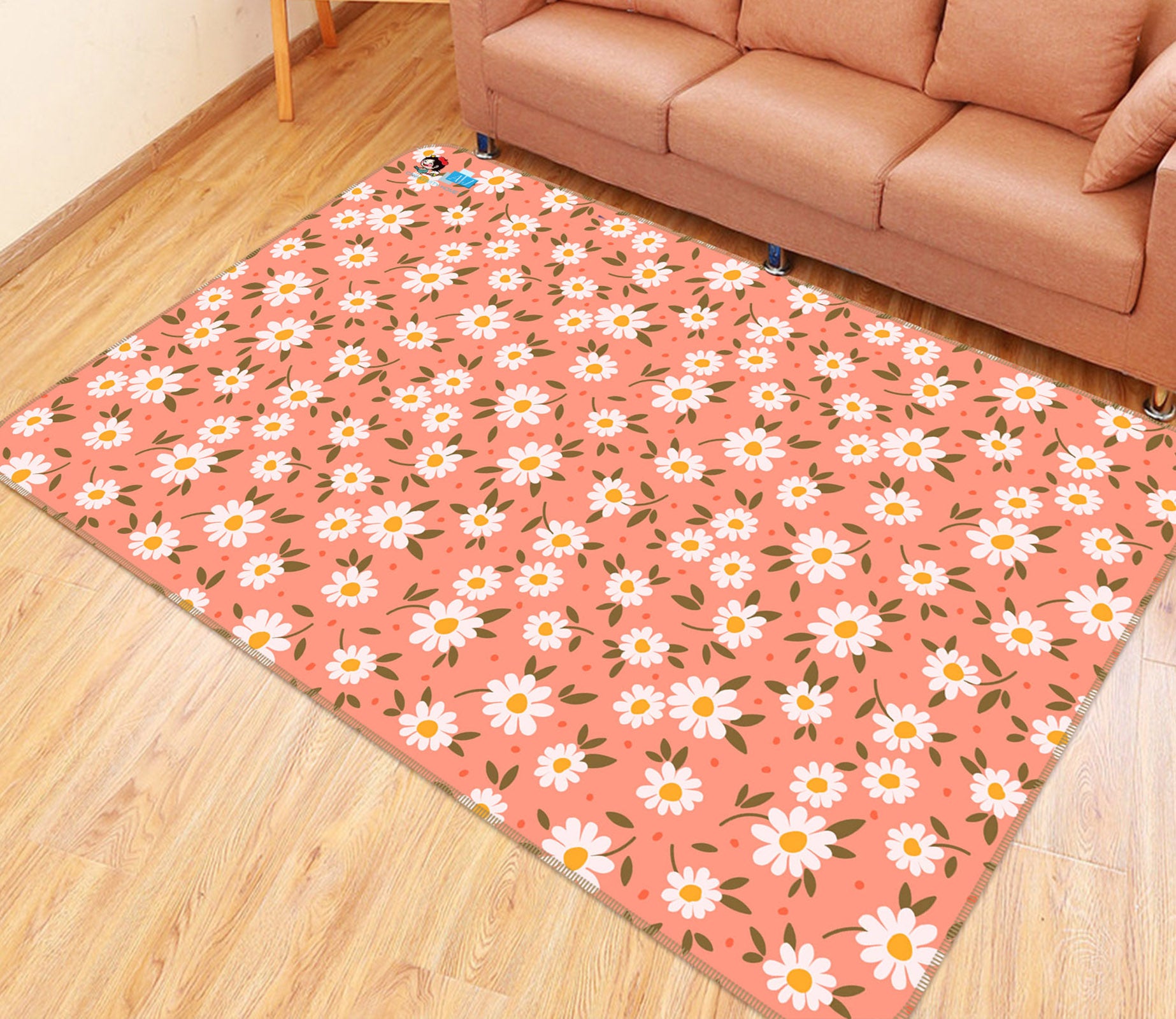 3D Daisy Petals 3030 Rug Non Slip Rug Mat