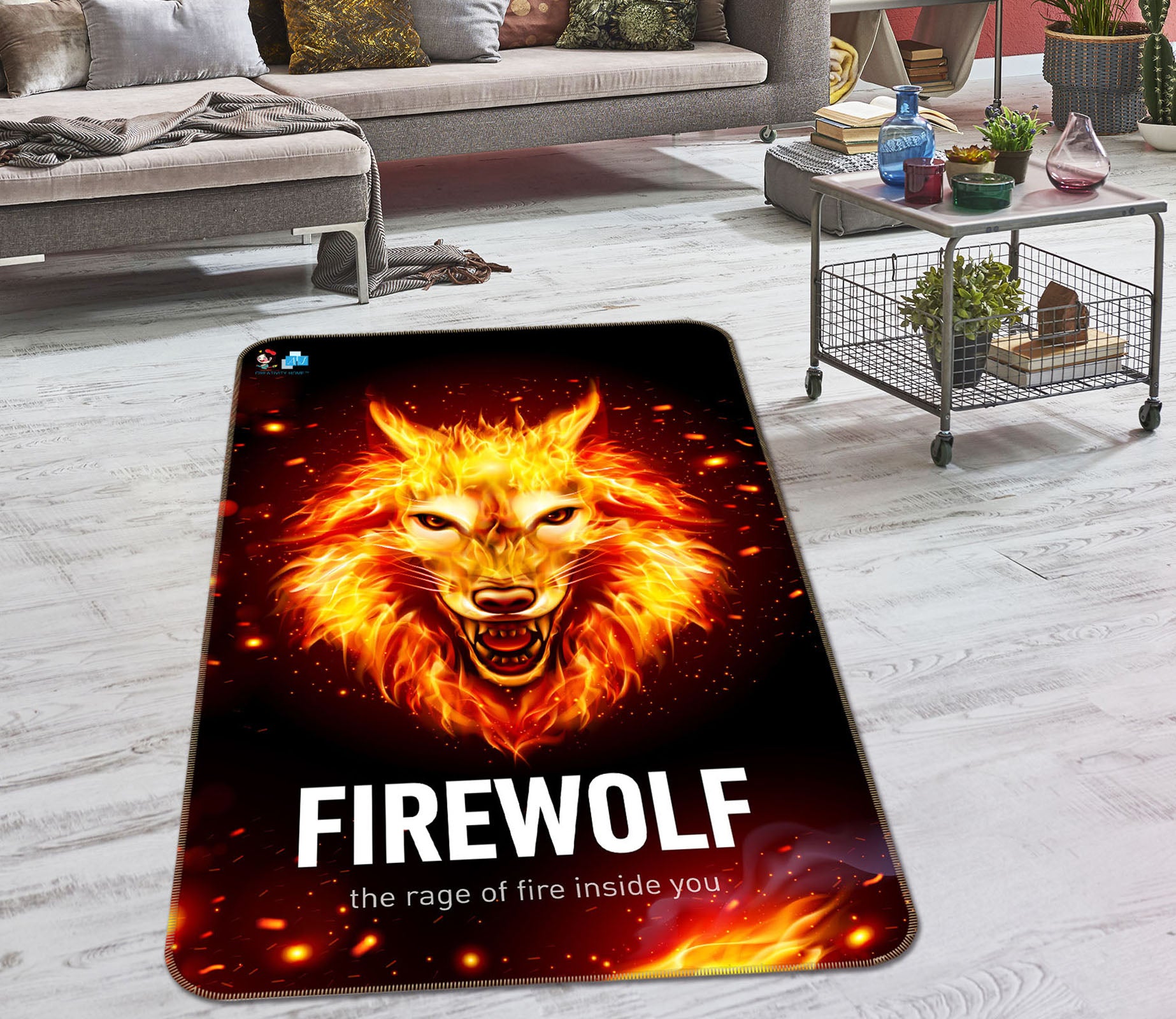 3D Fox Flame 3087 Rug Non Slip Rug Mat