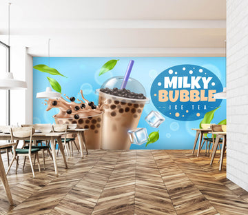 3D Pearl Tea 2015 Fruit Bubble Tea Milk Tea Shop Wall Murals